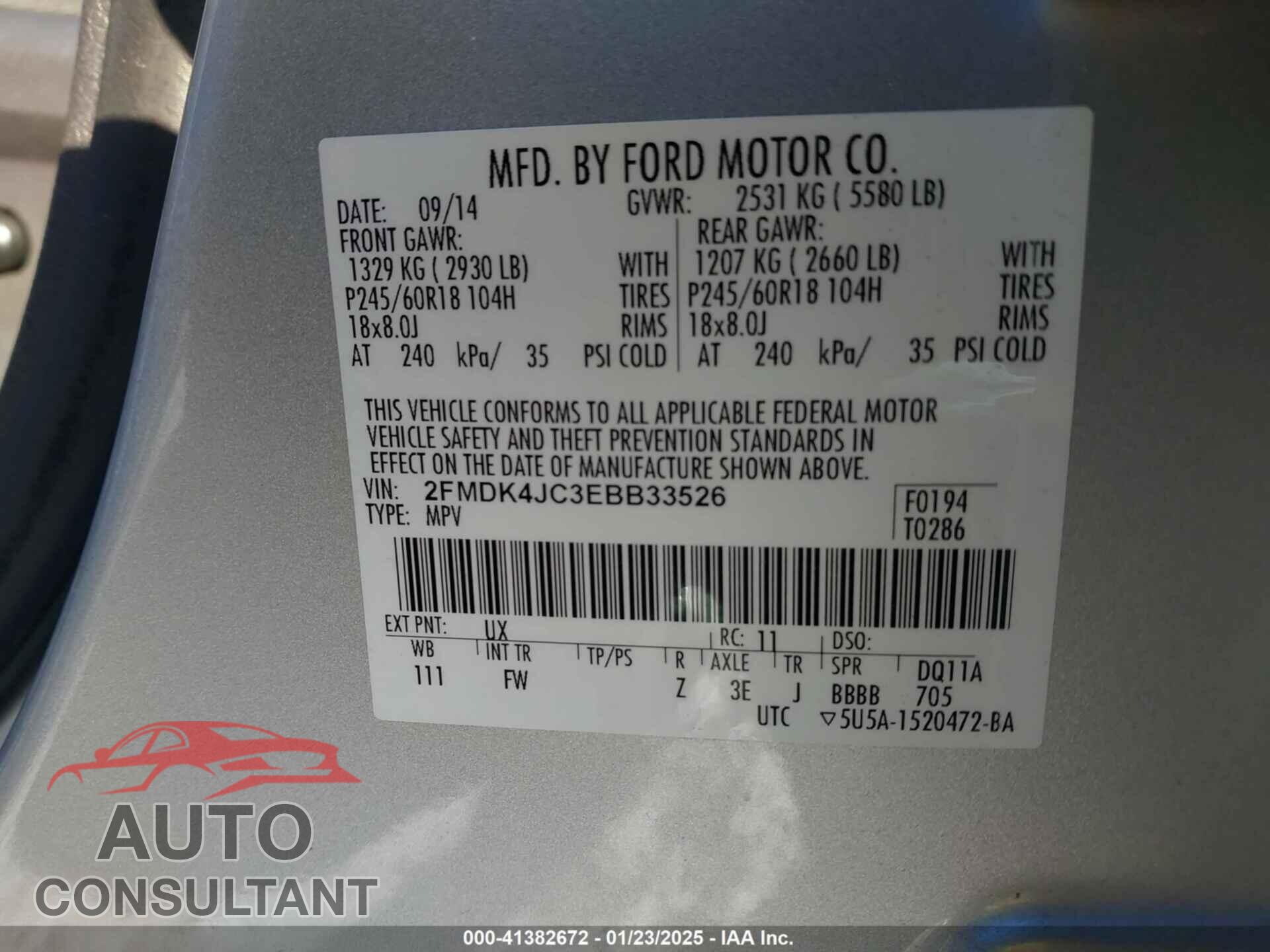 FORD EDGE 2014 - 2FMDK4JC3EBB33526