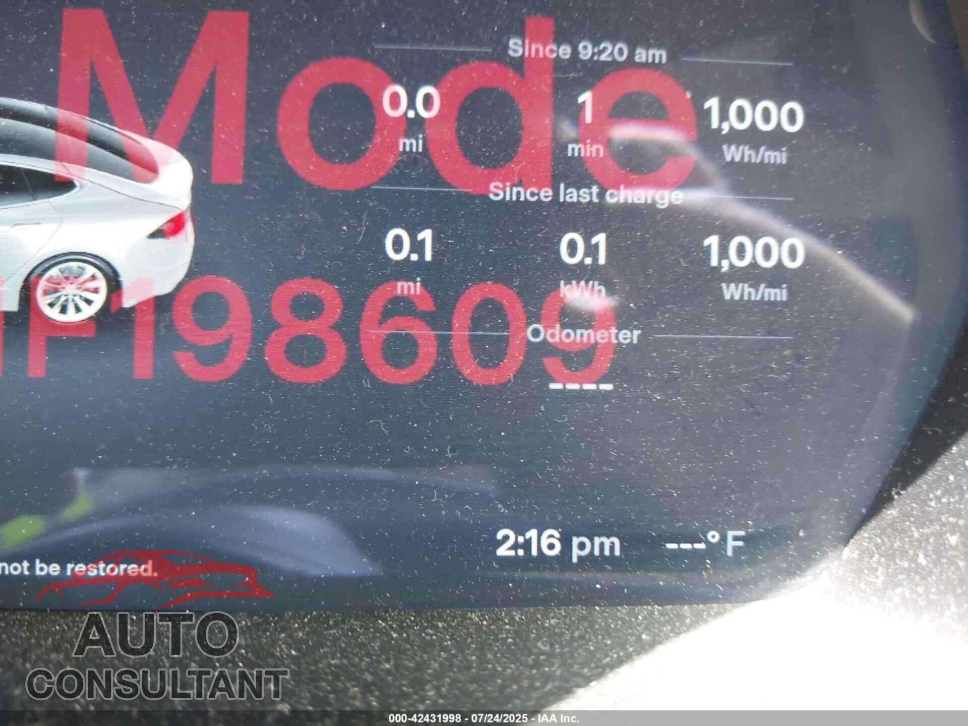 TESLA MODEL S 2017 - 5YJSA1E25HF198609