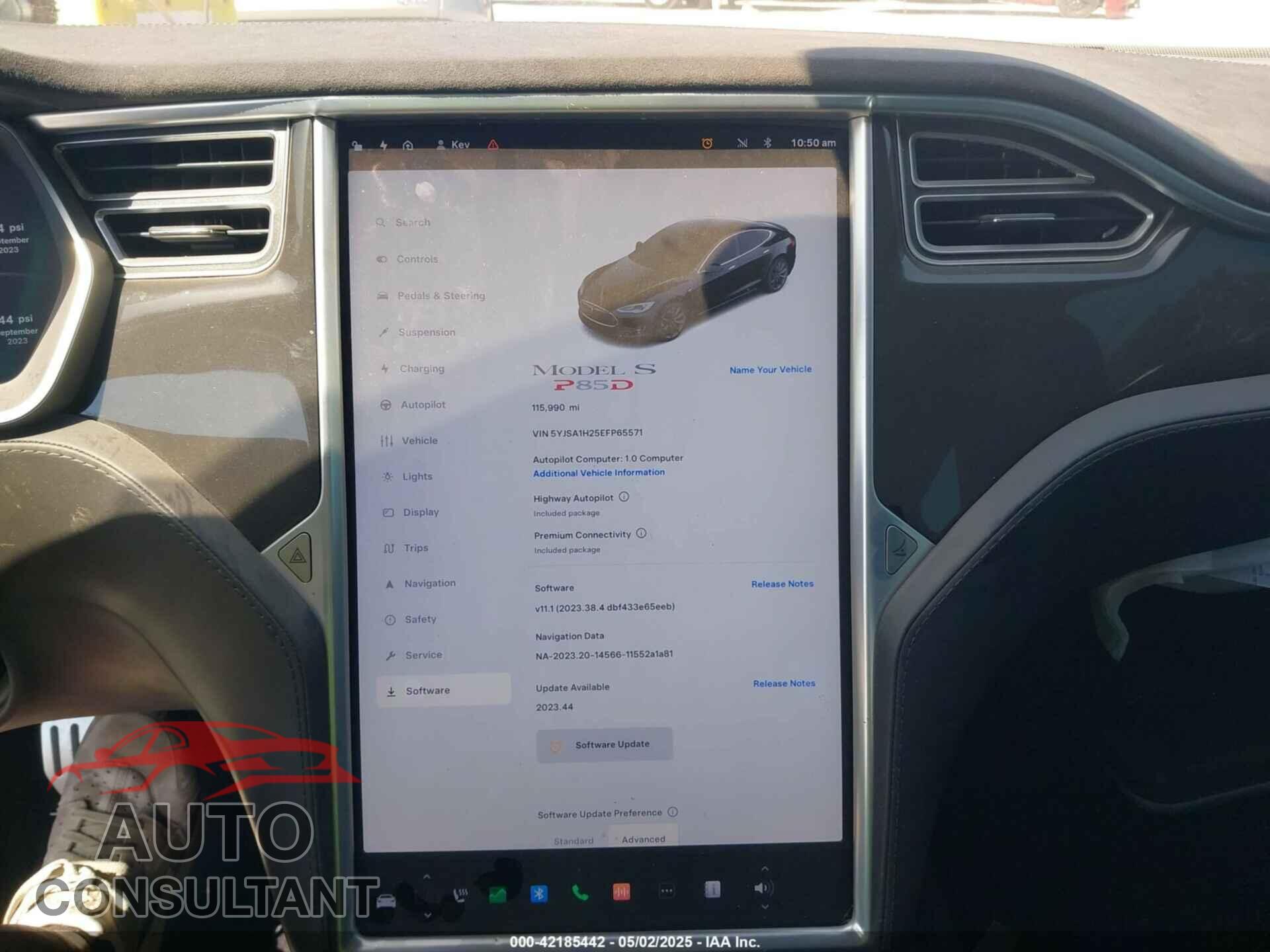 TESLA MODEL S 2014 - 5YJSA1H25EFP65571