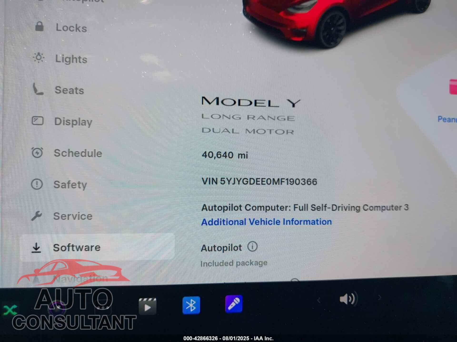 TESLA MODEL Y 2021 - 5YJYGDEE0MF190366