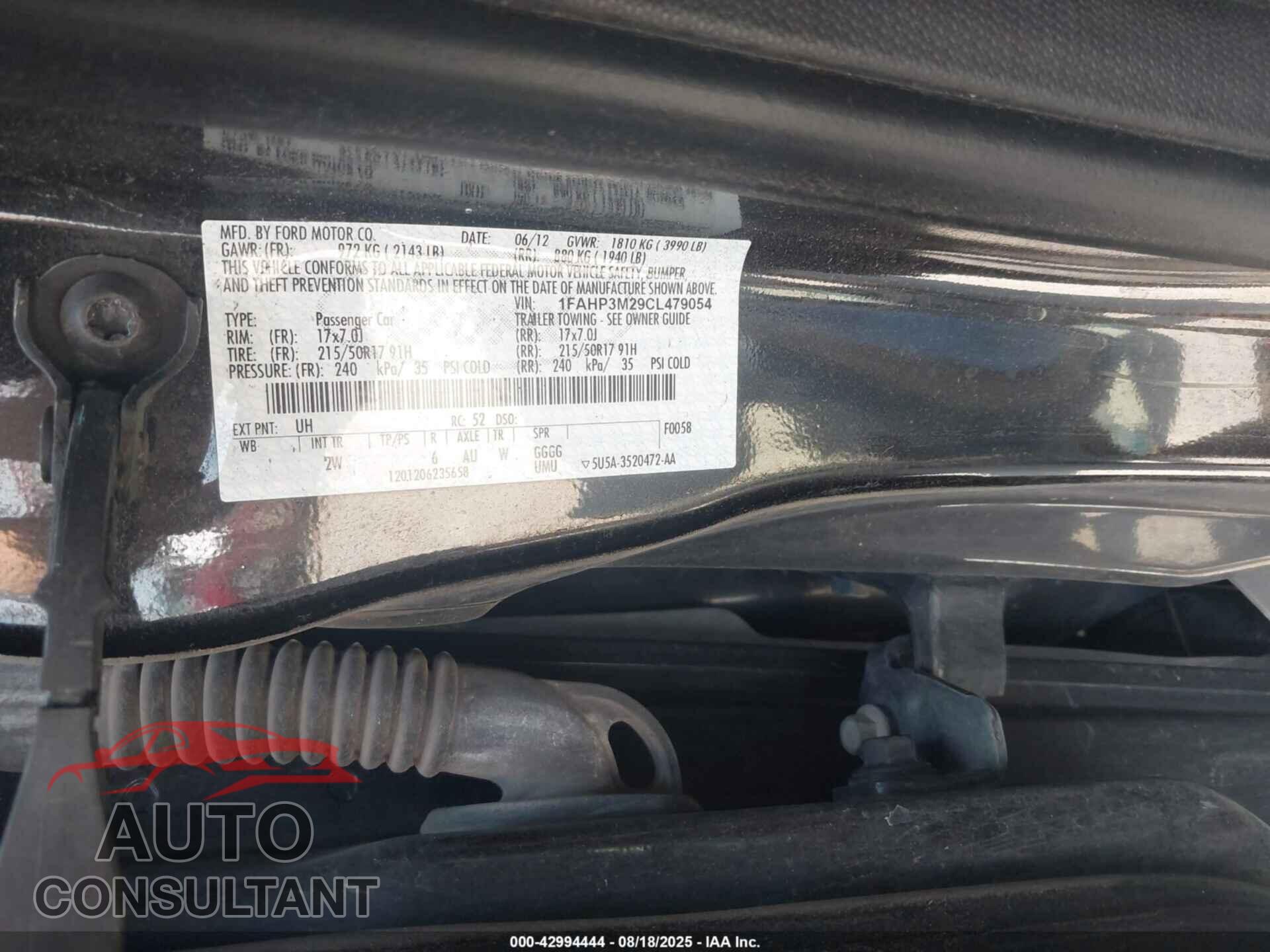 FORD FOCUS 2012 - 1FAHP3M29CL479054