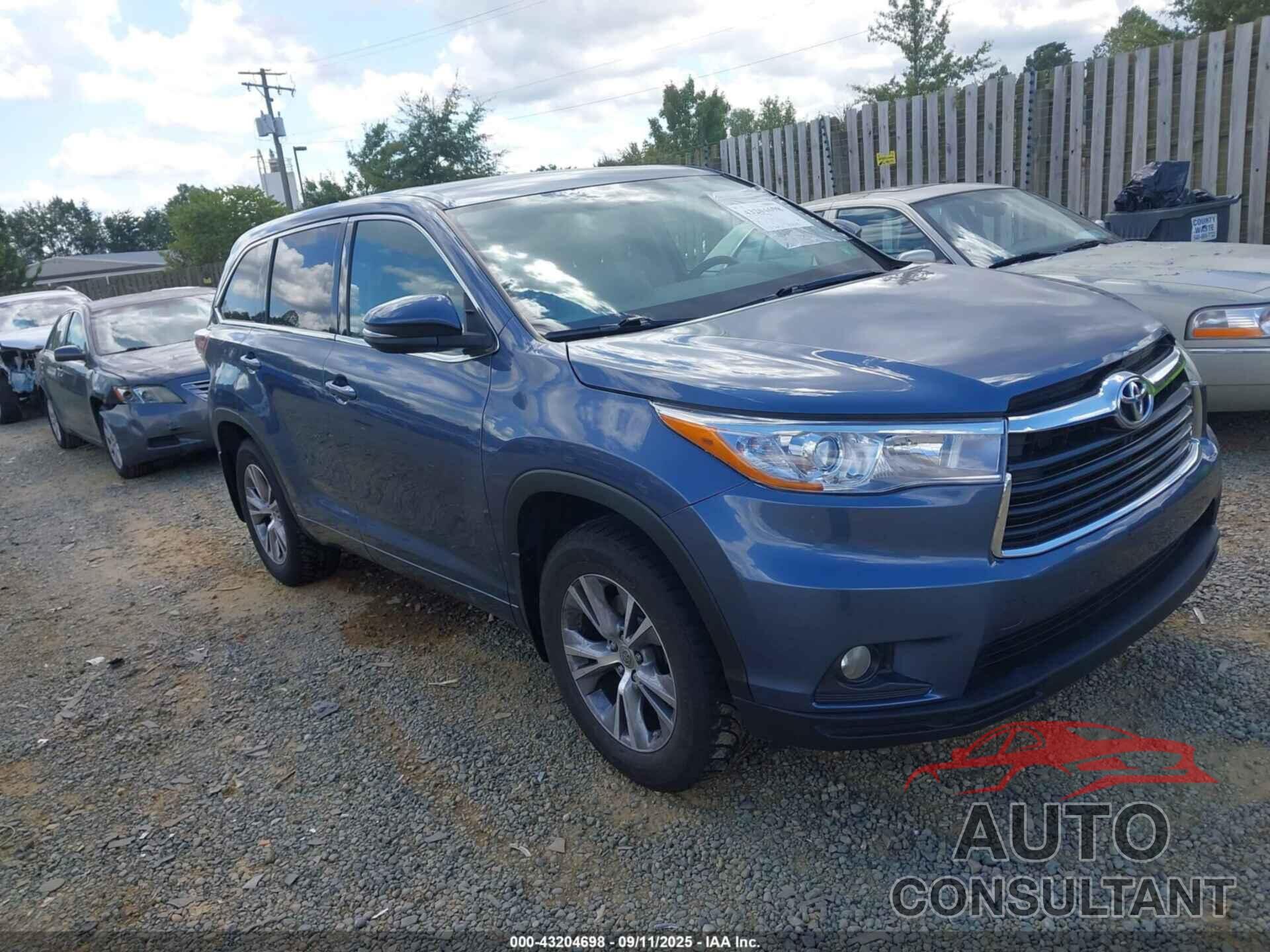 TOYOTA HIGHLANDER 2015 - 5TDBKRFH3FS190970