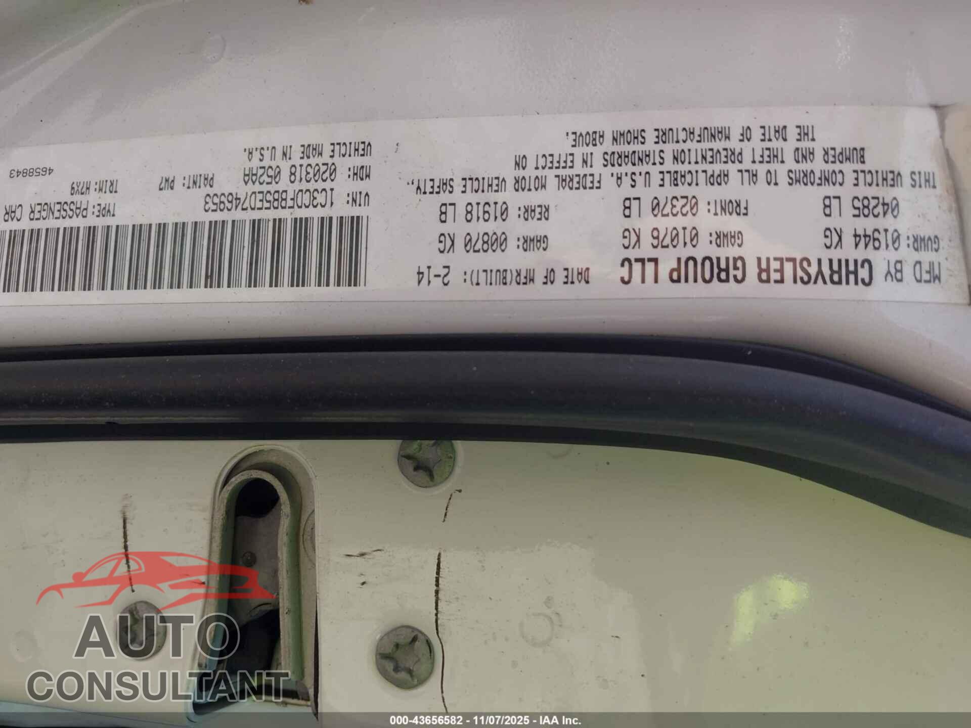 DODGE DART 2014 - 1C3CDFBB5ED746953