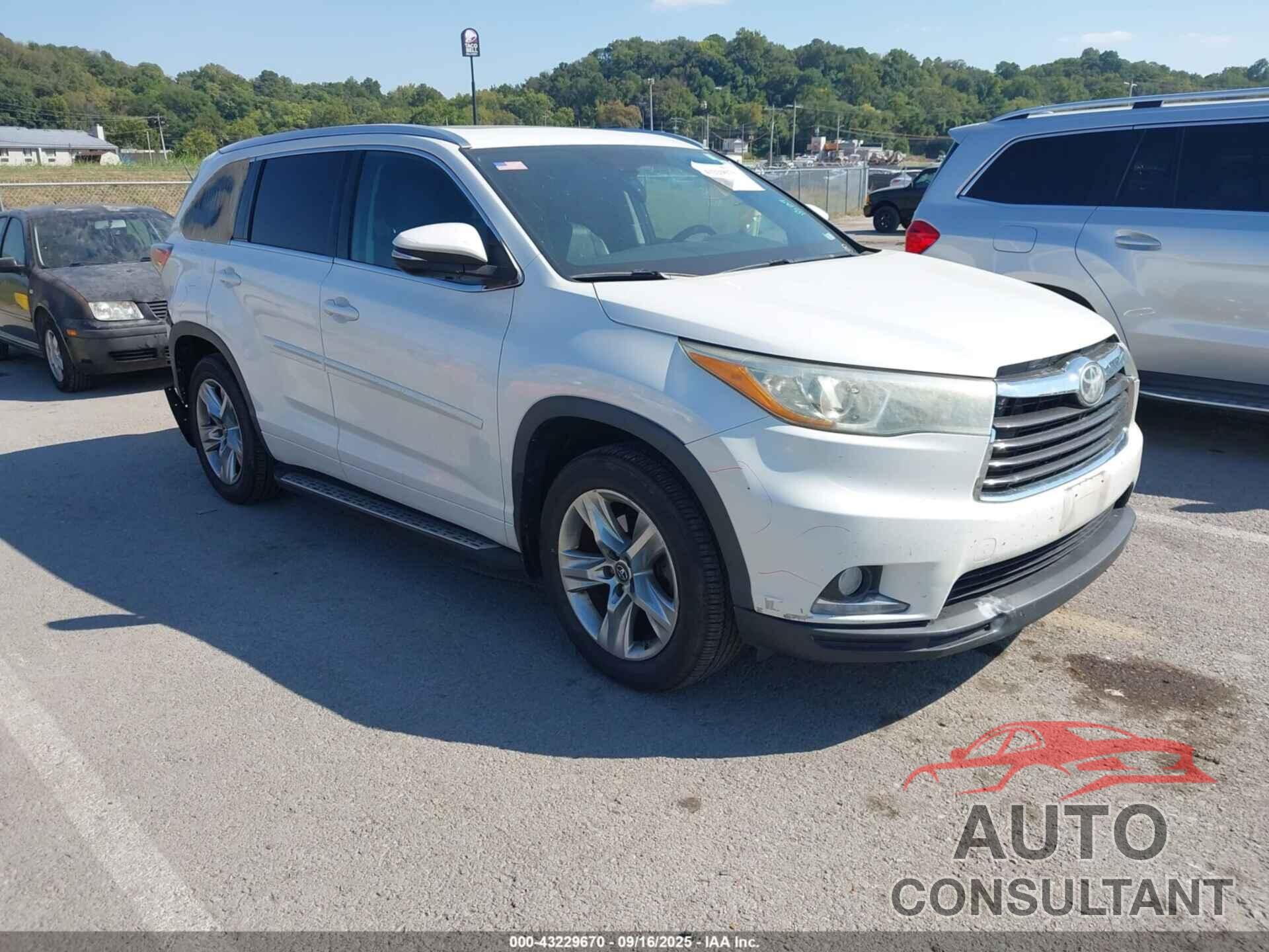 TOYOTA HIGHLANDER 2016 - 5TDDKRFH2GS302149