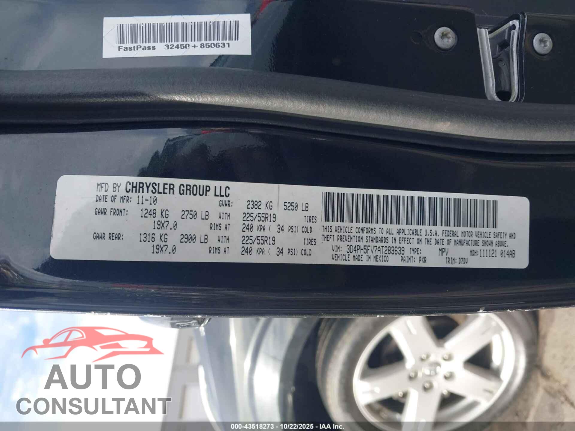 DODGE JOURNEY 2010 - 3D4PH5FV7AT283639