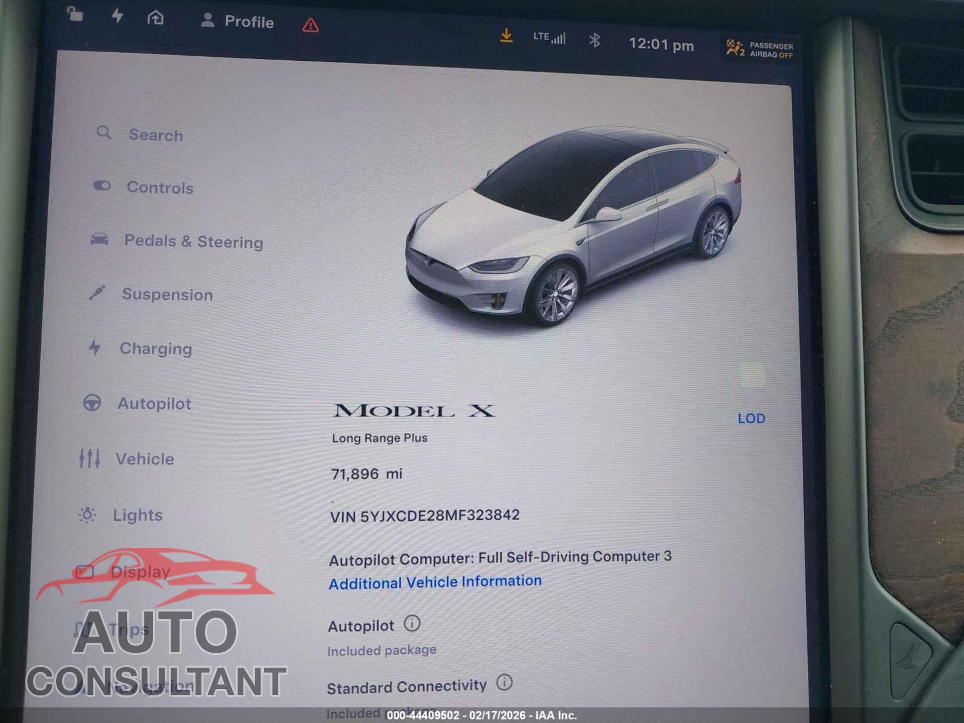 TESLA MODEL X 2021 - 5YJXCDE28MF323842