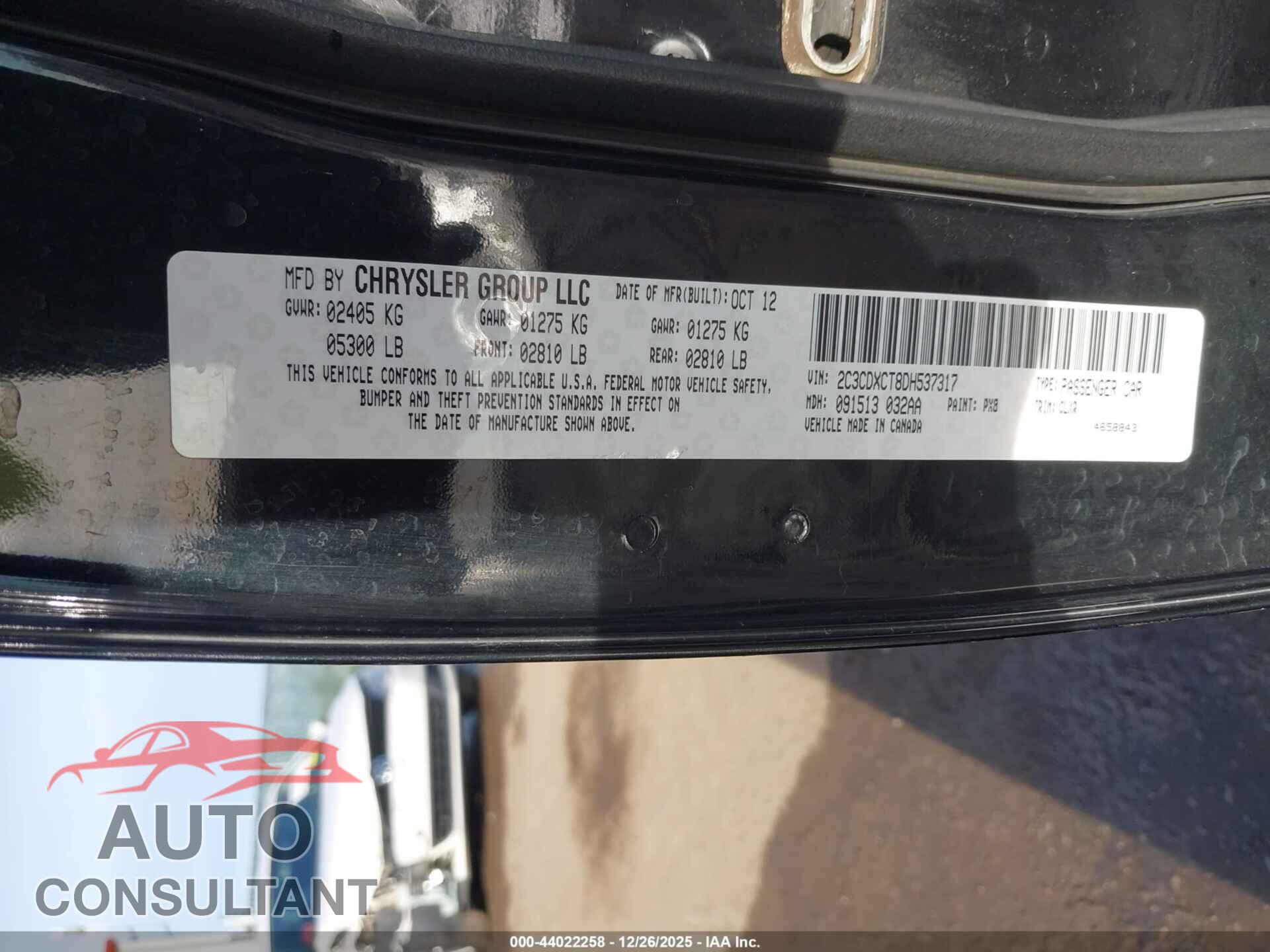 DODGE CHARGER 2013 - 2C3CDXCT8DH537317