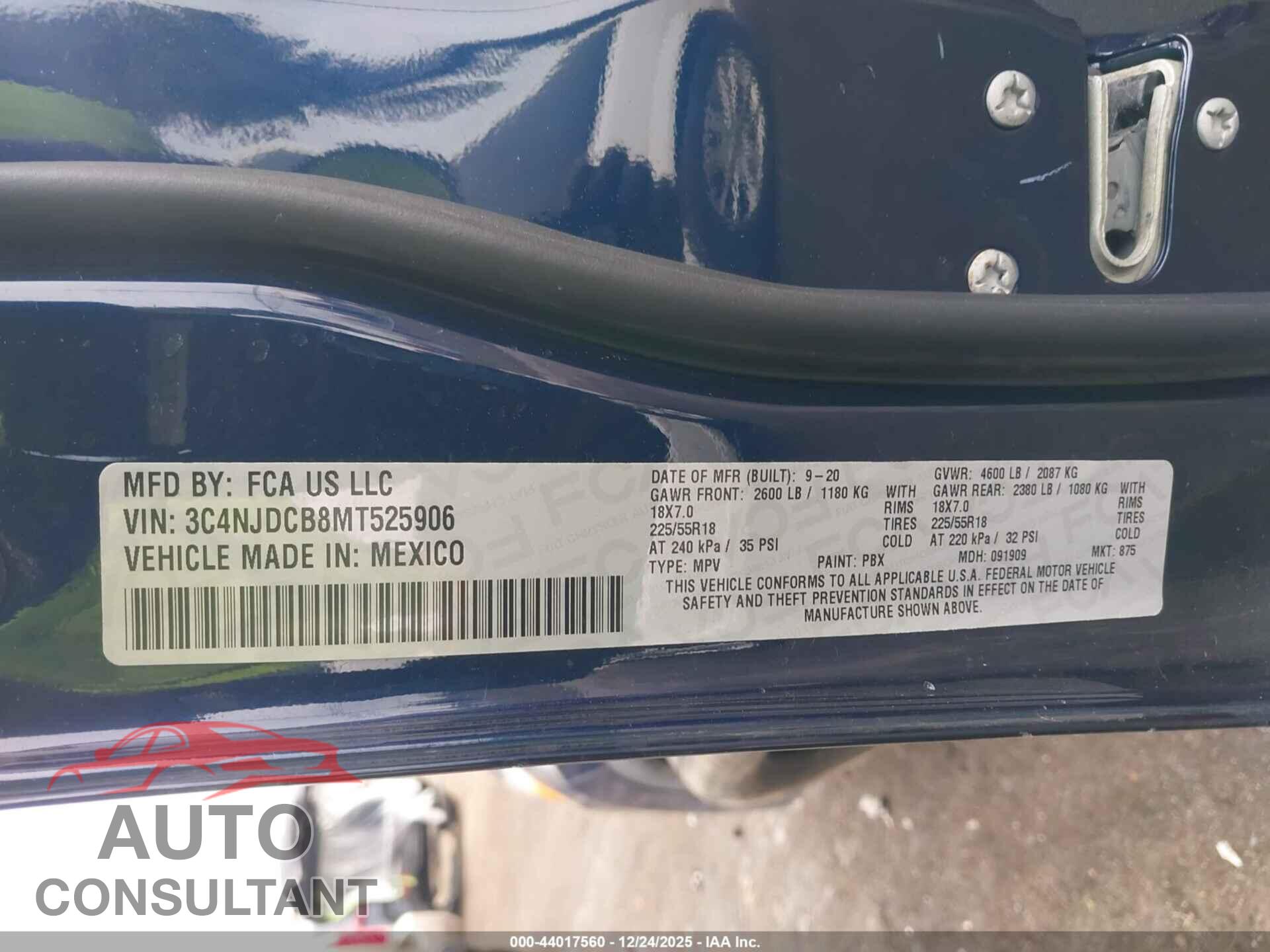 JEEP COMPASS 2021 - 3C4NJDCB8MT525906