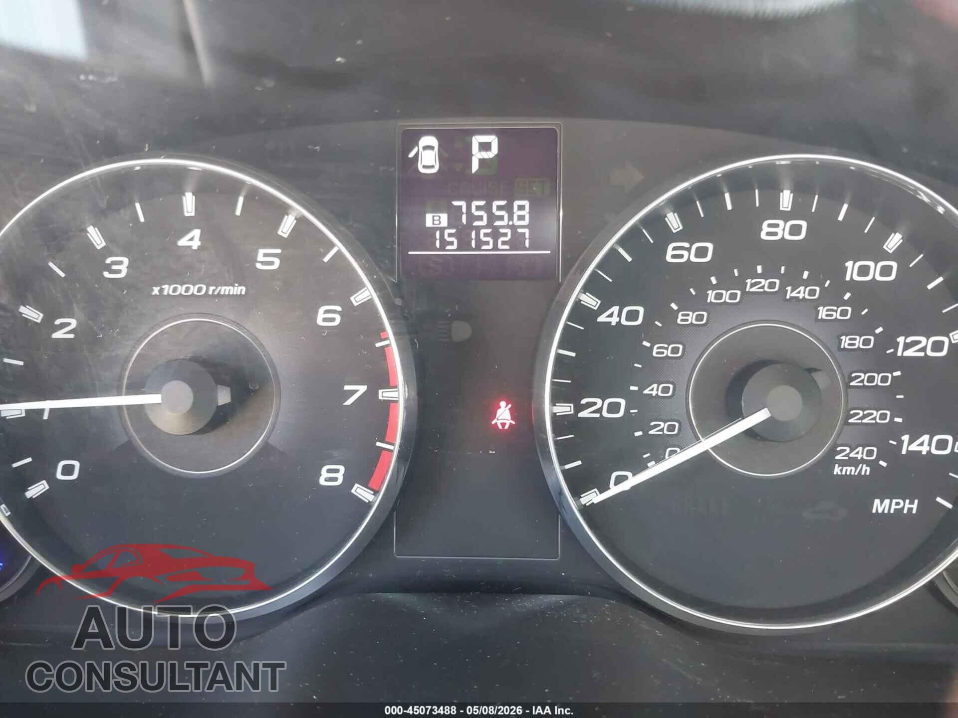 SUBARU OUTBACK 2012 - 4S4BRCCC4C3249289