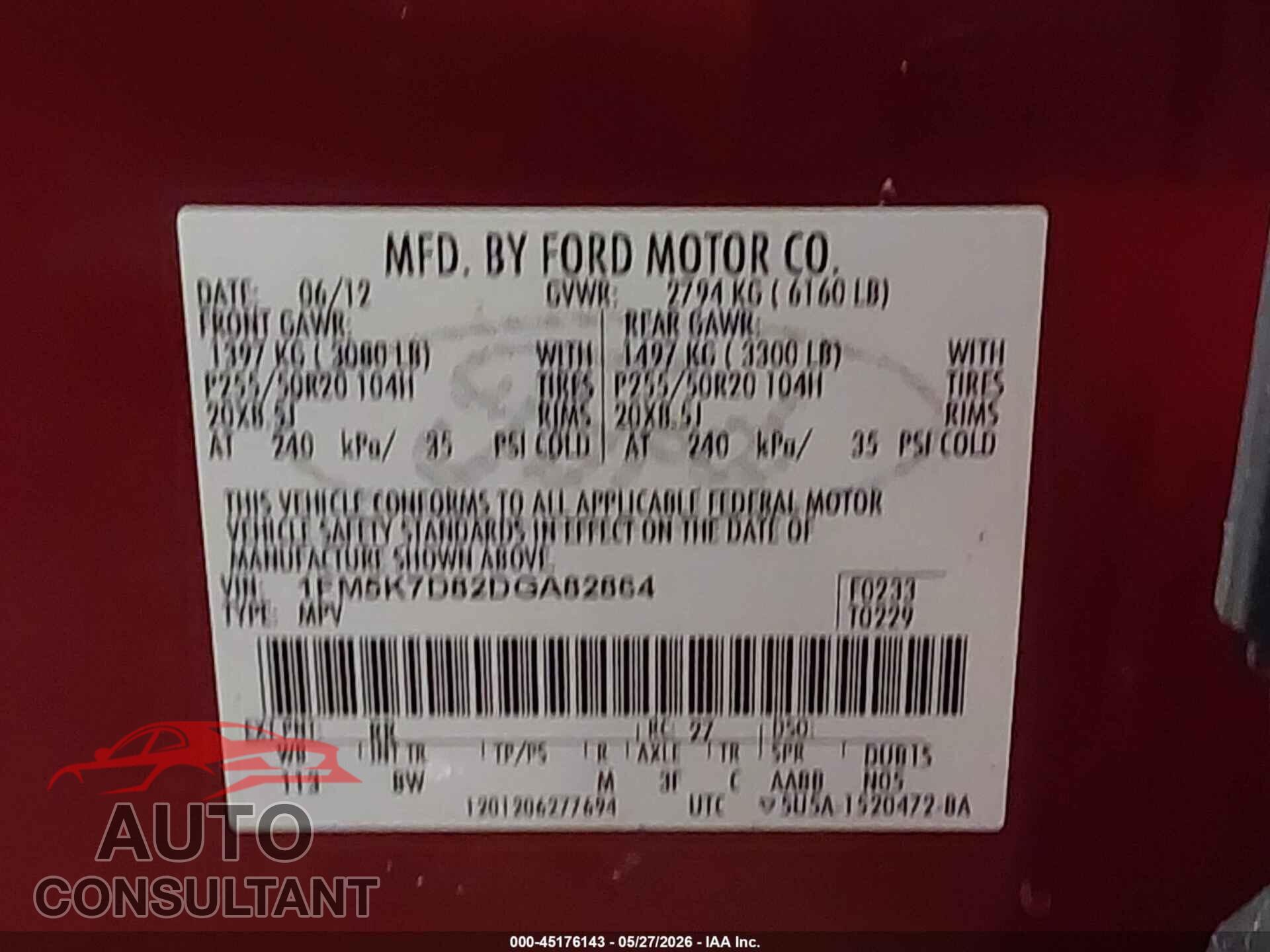FORD EXPLORER 2013 - 1FM5K7D82DGA82864
