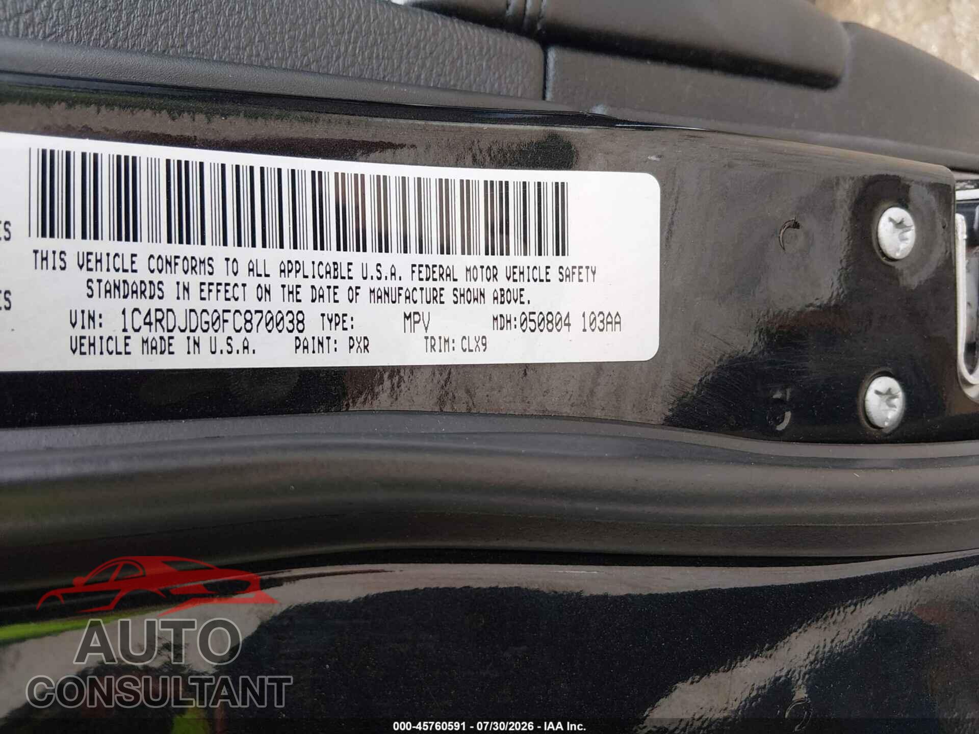 DODGE DURANGO 2015 - 1C4RDJDG0FC870038
