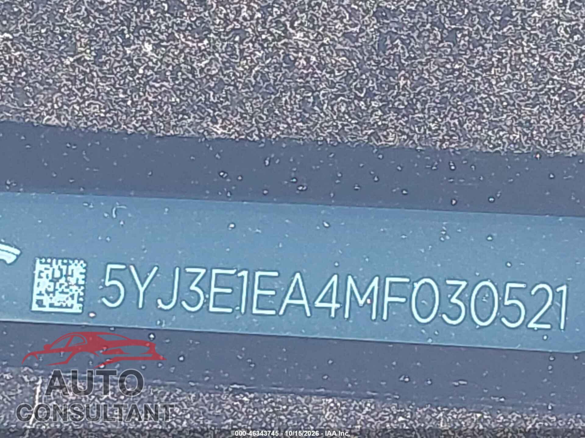 TESLA MODEL 3 2021 - 5YJ3E1EA4MF030521