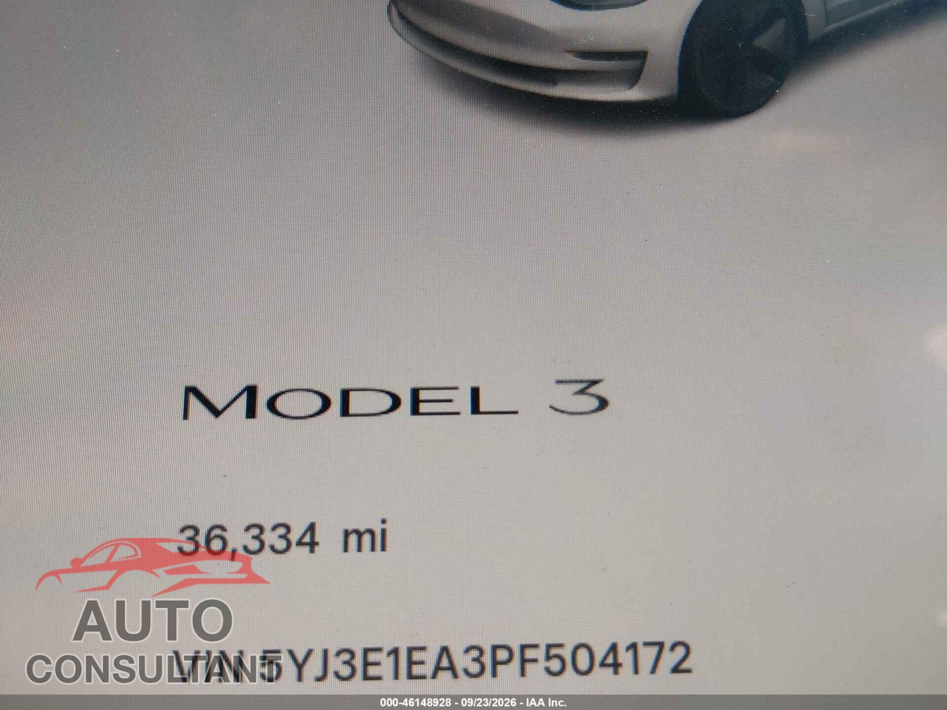 TESLA MODEL 3 2023 - 5YJ3E1EA3PF504172