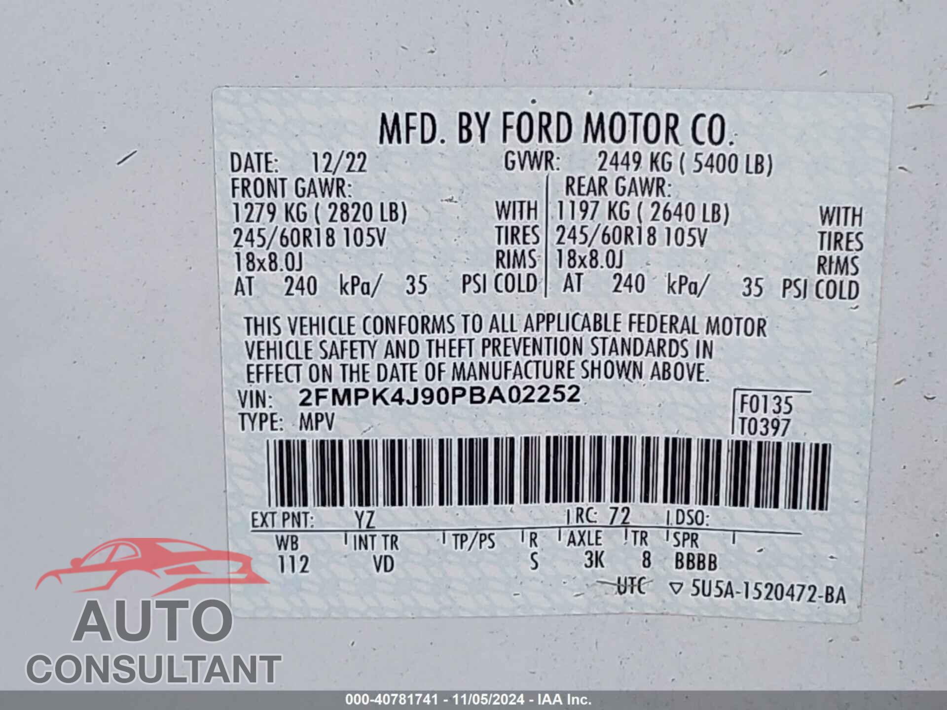 FORD EDGE 2023 - 2FMPK4J90PBA02252