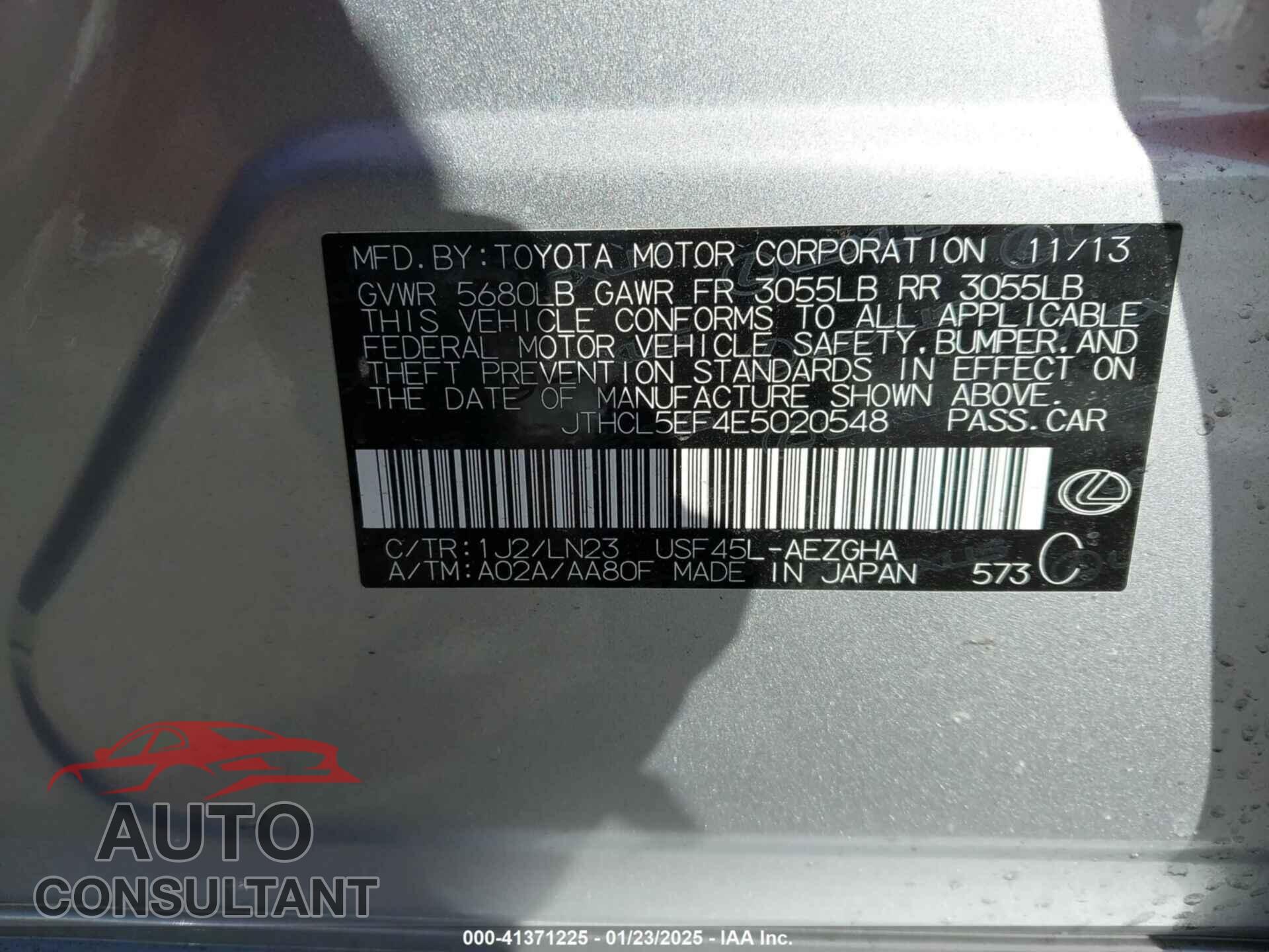 LEXUS LS 460 2014 - JTHCL5EF4E5020548