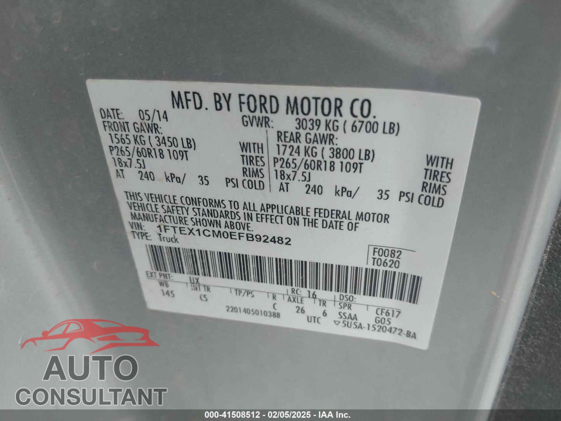 FORD F-150 2014 - 1FTEX1CM0EFB92482