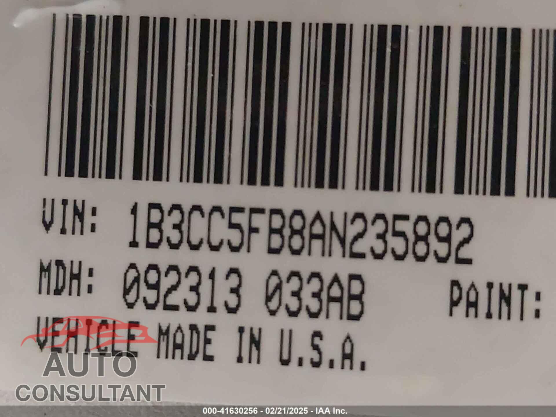 DODGE AVENGER 2010 - 1B3CC5FB8AN235892