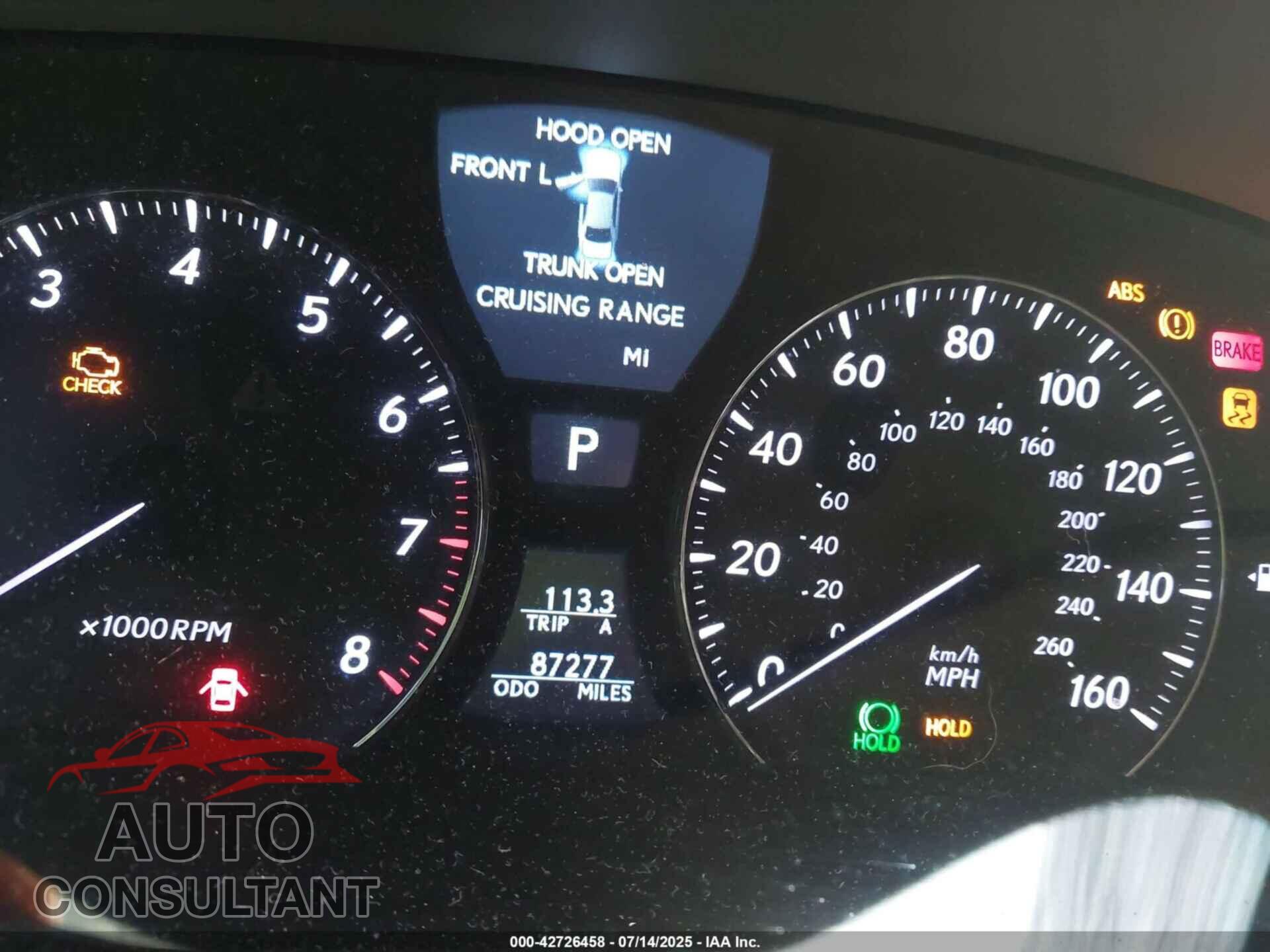 LEXUS LS 460 2012 - JTHBL5EF5C5111062