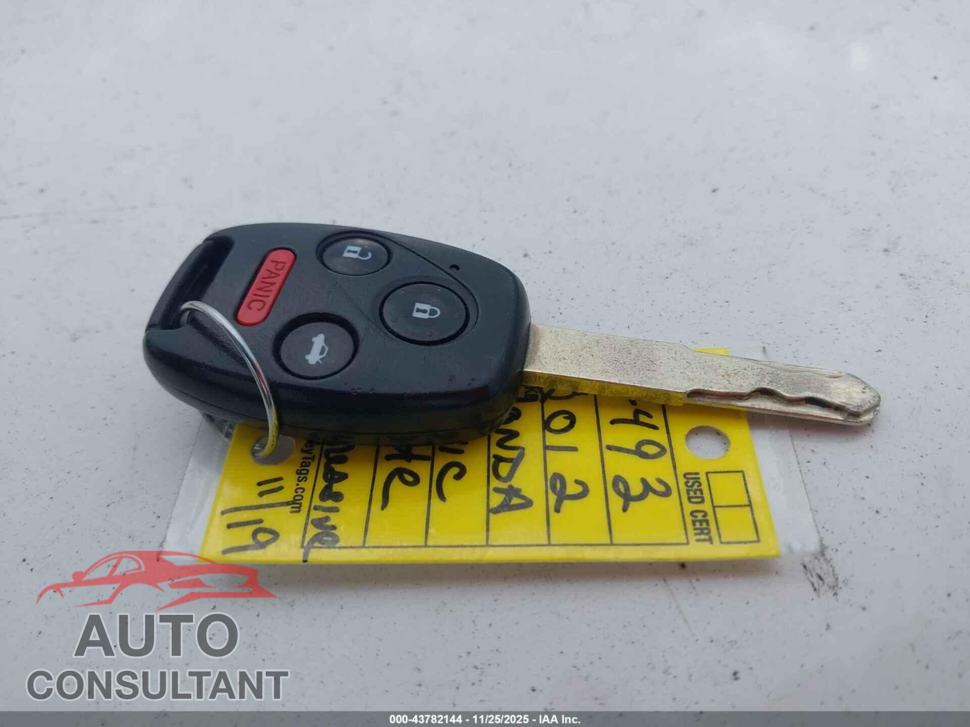 HONDA CIVIC 2012 - 19XFB2F56CE356435