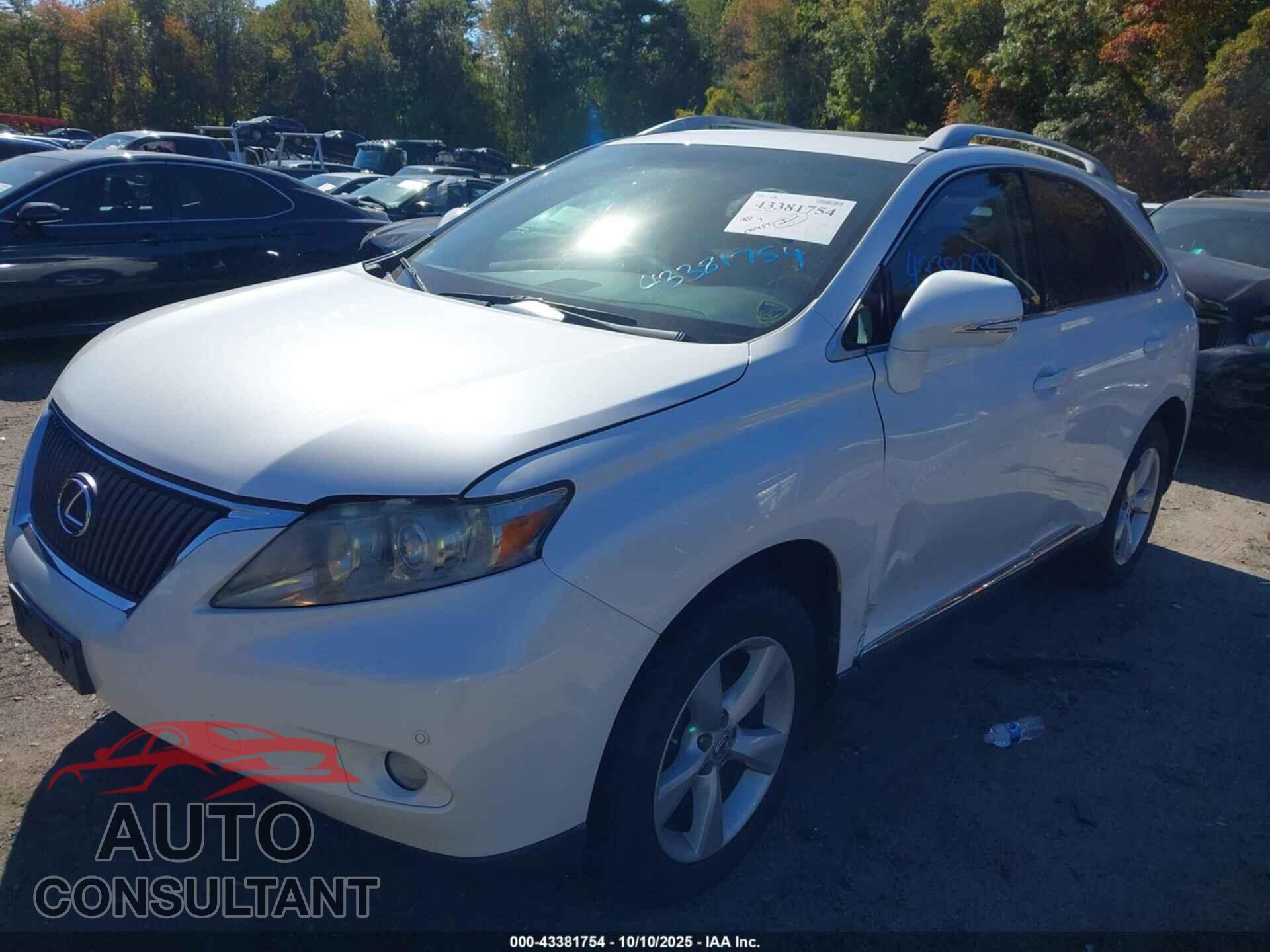 LEXUS RX 350 2012 - 2T2BK1BA6CC126433