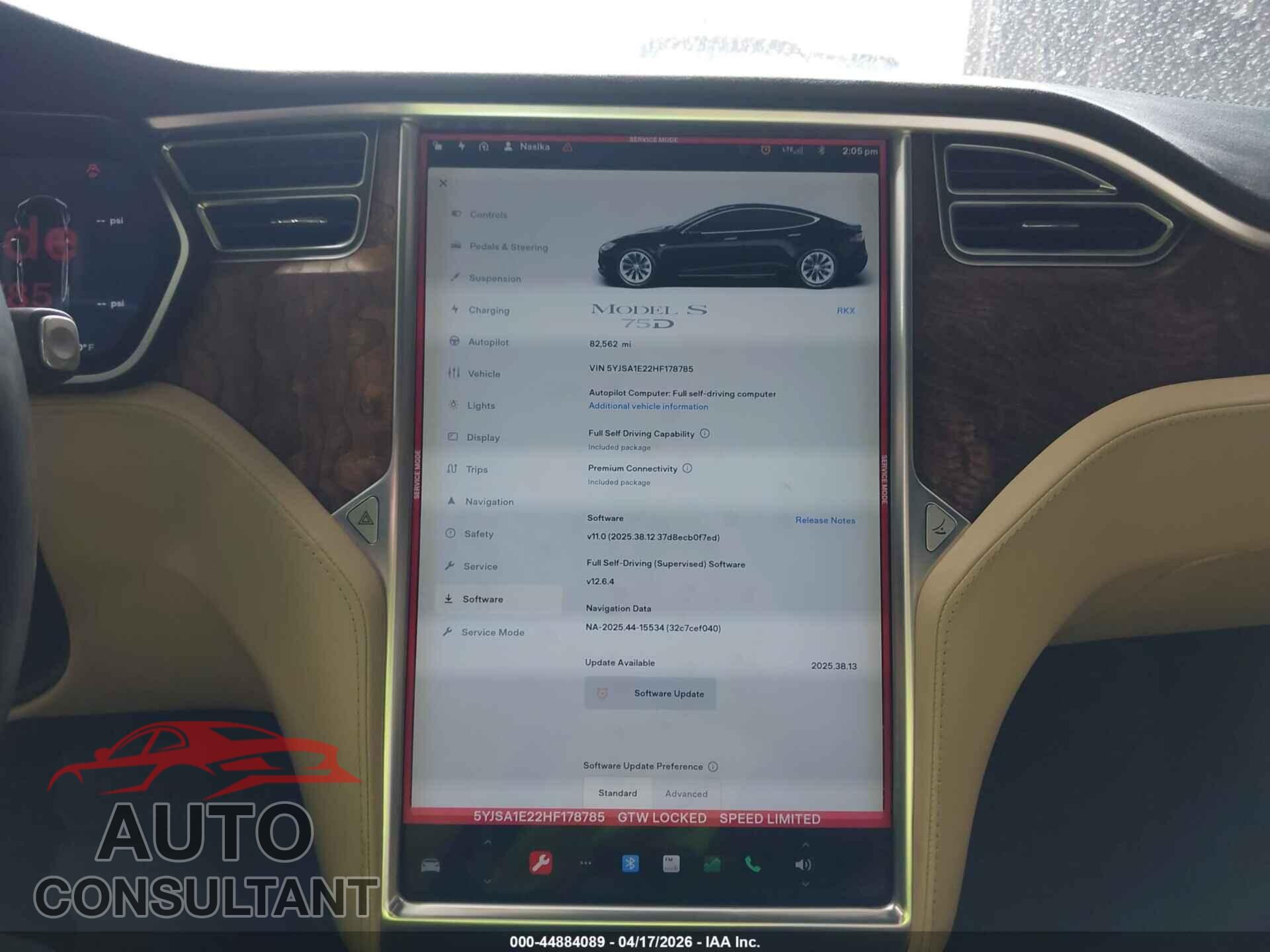 TESLA MODEL S 2017 - 5YJSA1E22HF178785