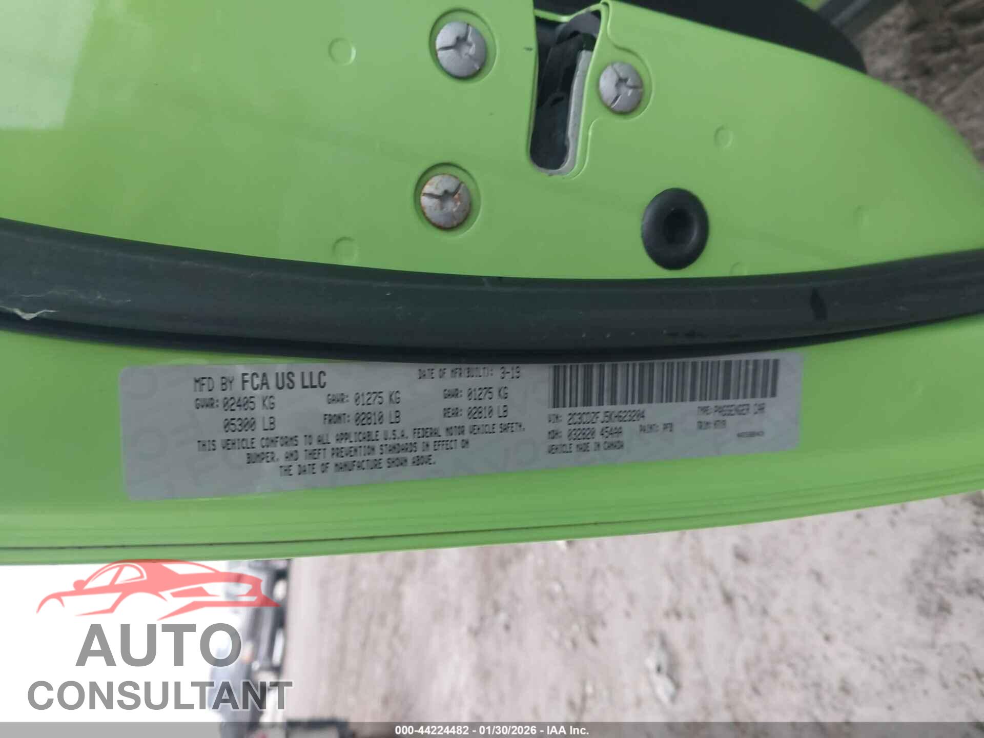 DODGE CHALLENGER 2019 - 2C3CDZFJ5KH623204