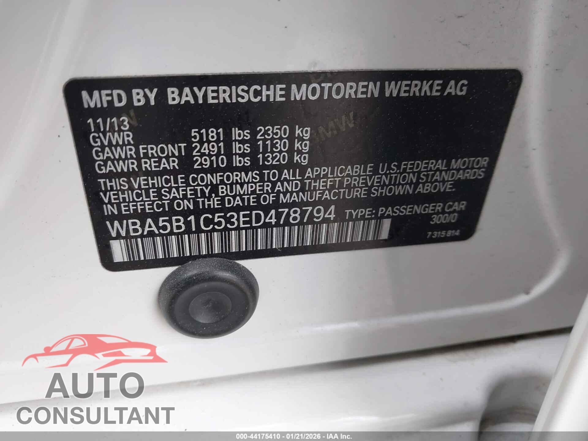 BMW 535I 2014 - WBA5B1C53ED478794