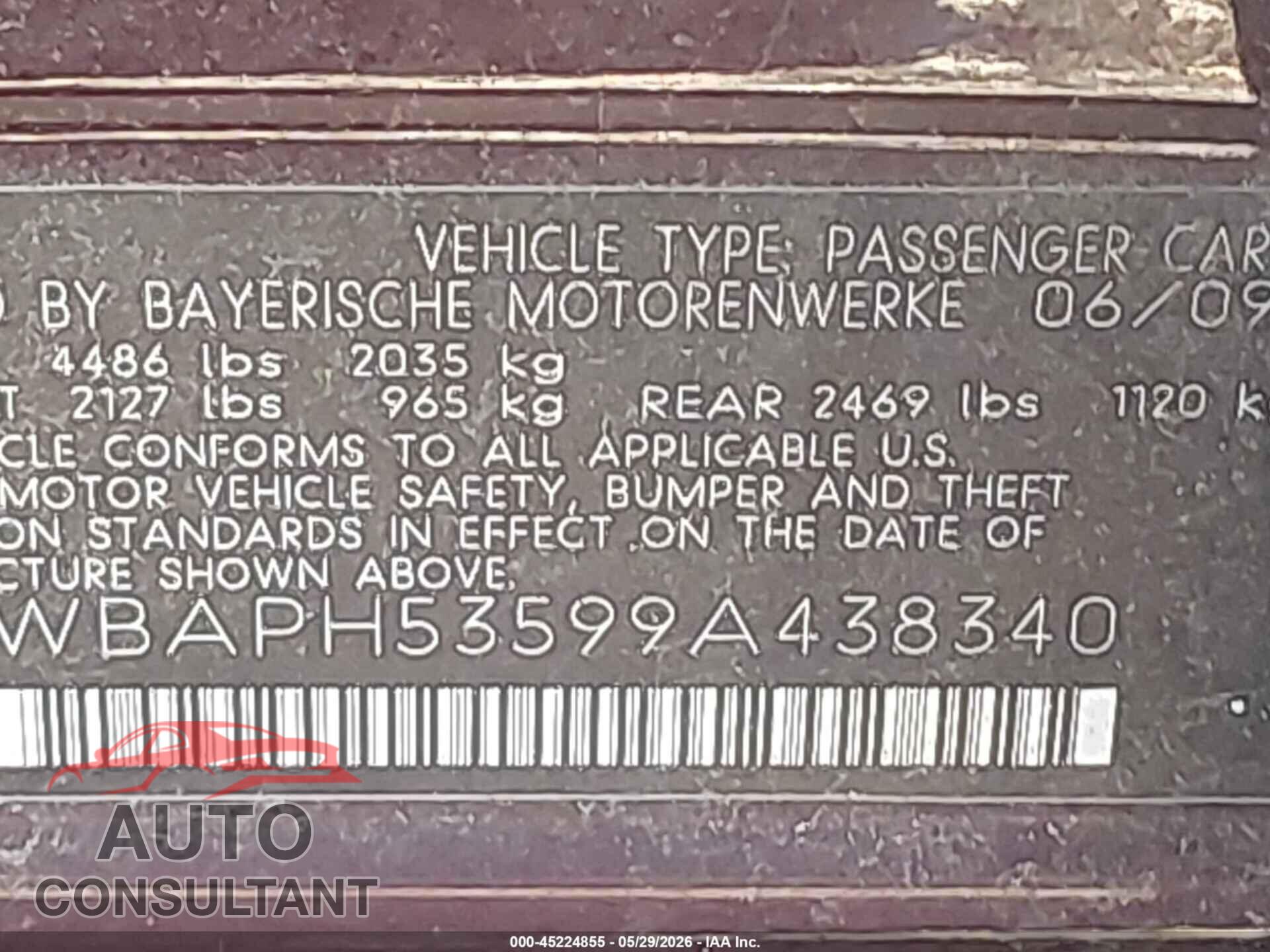 BMW 328I 2009 - WBAPH53599A438340
