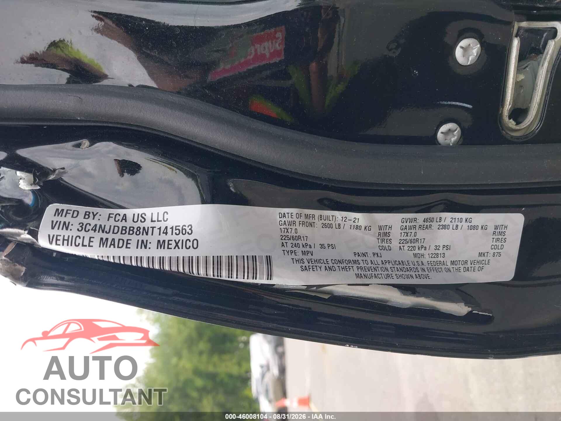 JEEP COMPASS 2022 - 3C4NJDBB8NT141563