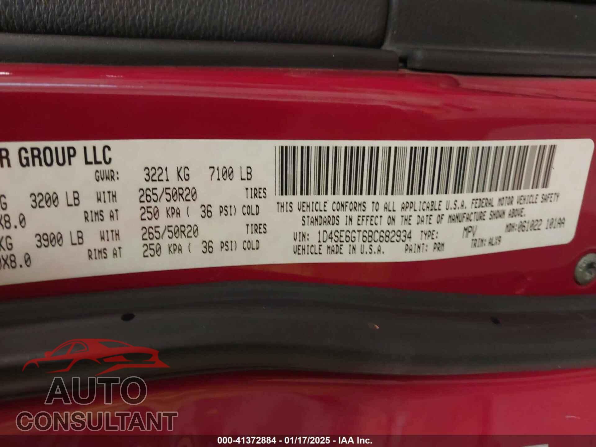 DODGE DURANGO 2011 - 1D4SE6GT6BC682934
