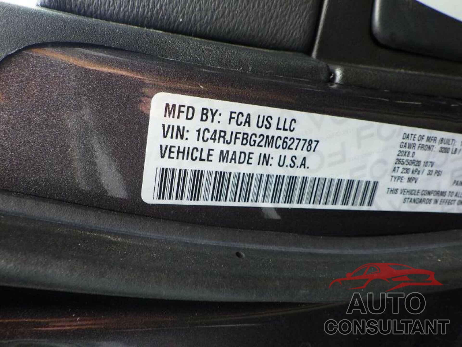 JEEP GRAND CHEROKEE 2021 - 1C4RJFBG2MC627787