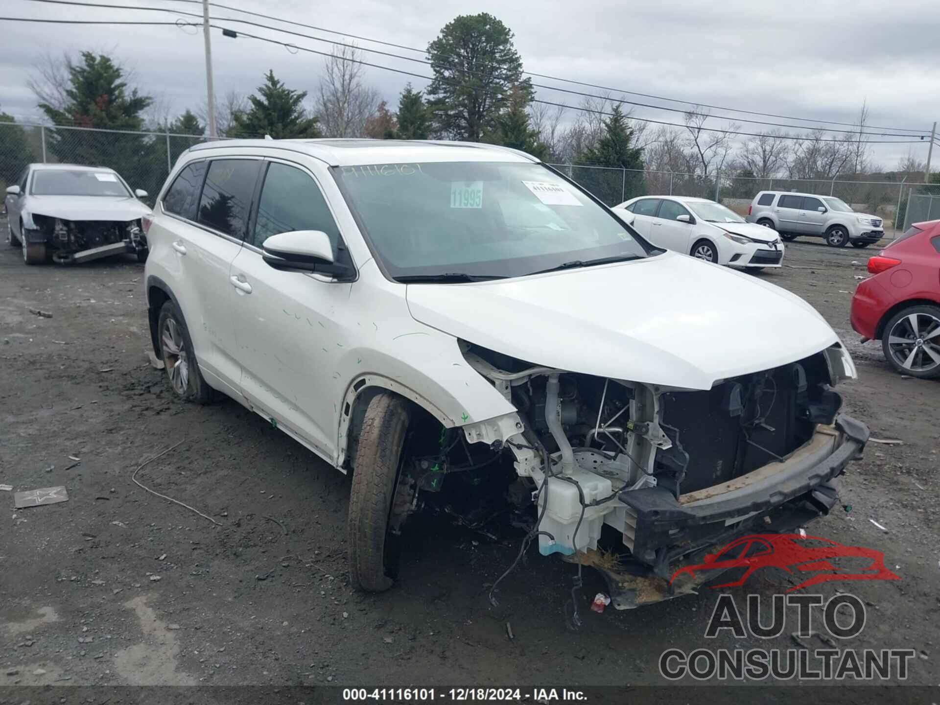 TOYOTA HIGHLANDER 2014 - 5TDJKRFH2ES034834