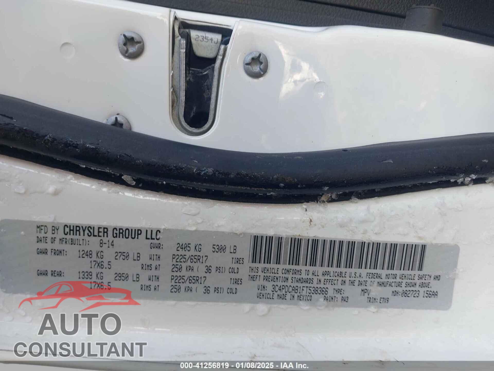 DODGE JOURNEY 2015 - 3C4PDCAB1FT538366