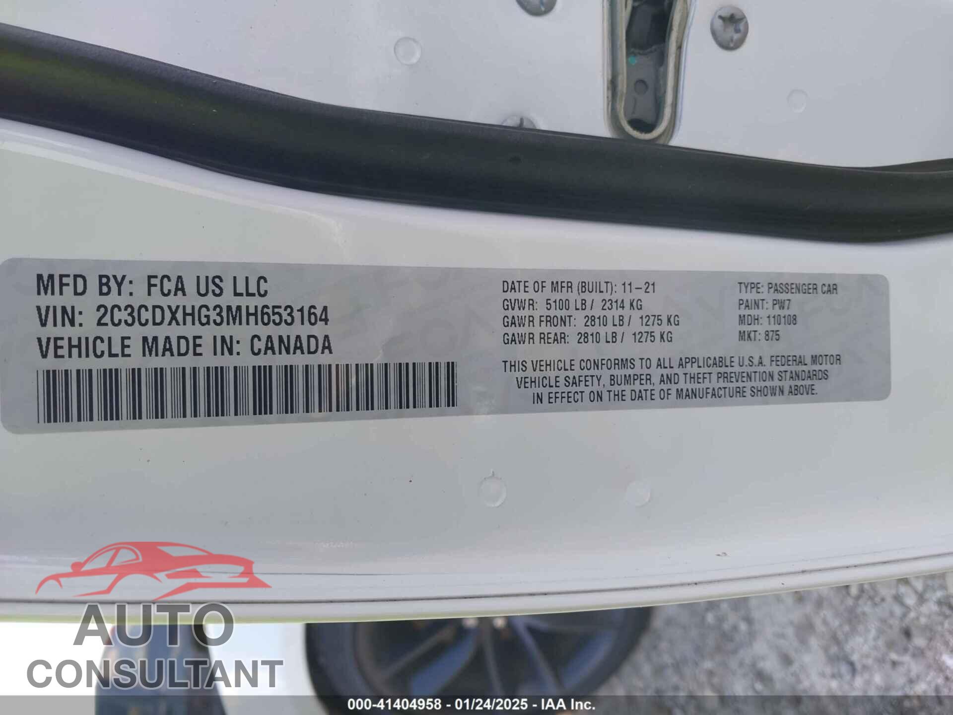 DODGE CHARGER 2021 - 2C3CDXHG3MH653164