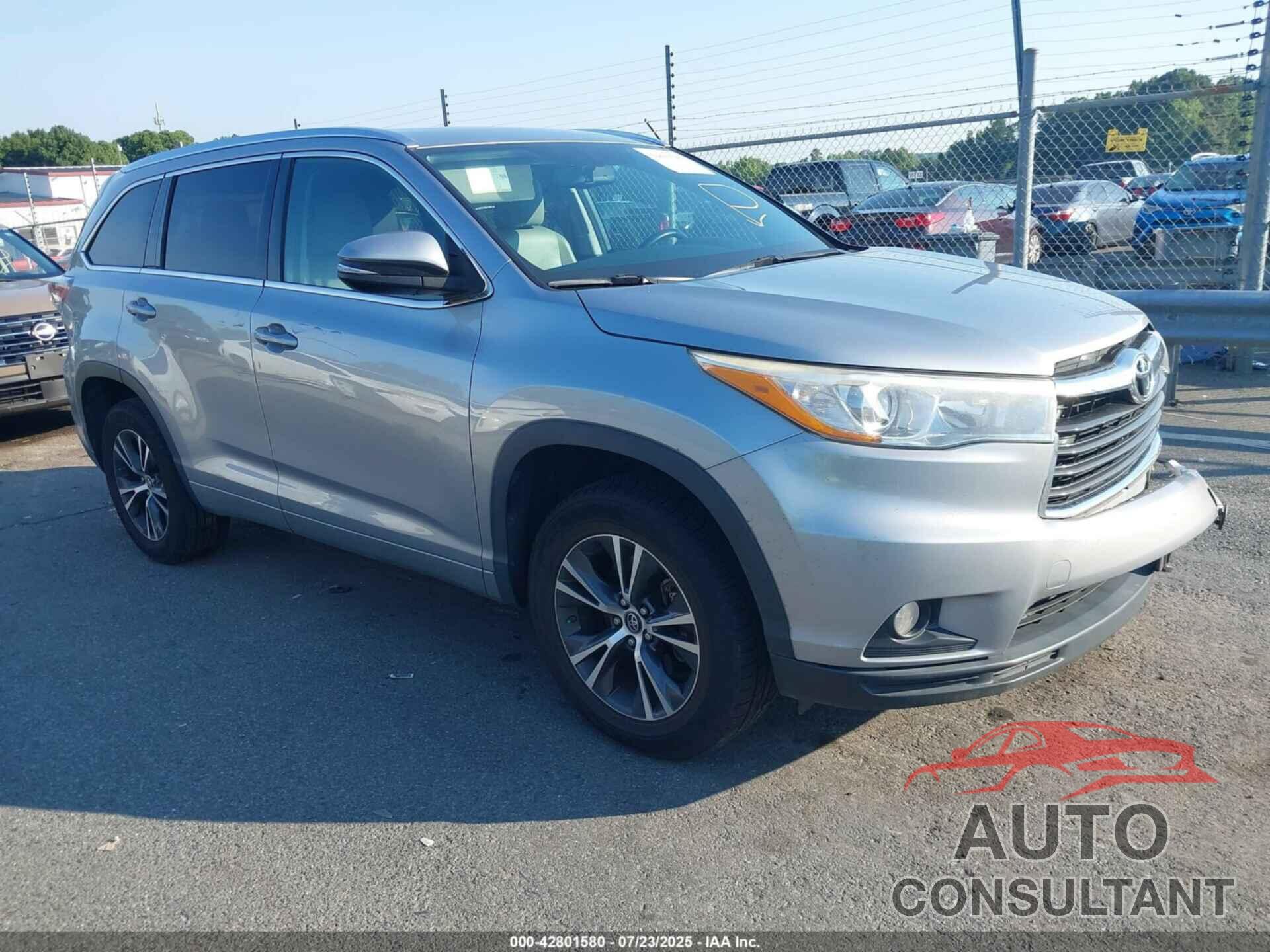 TOYOTA HIGHLANDER 2016 - 5TDKKRFH0GS500932