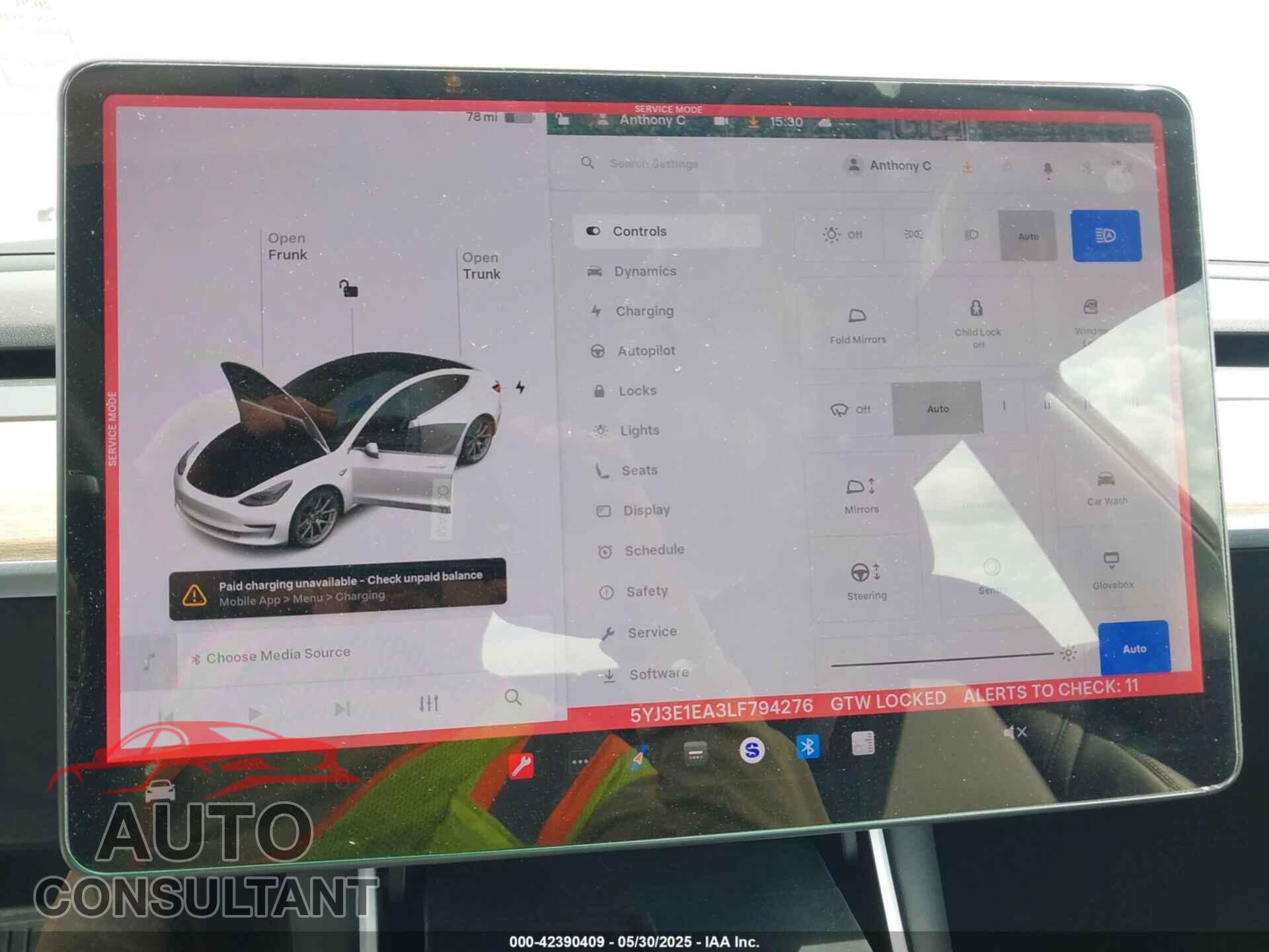 TESLA MODEL 3 2020 - 5YJ3E1EA3LF794276