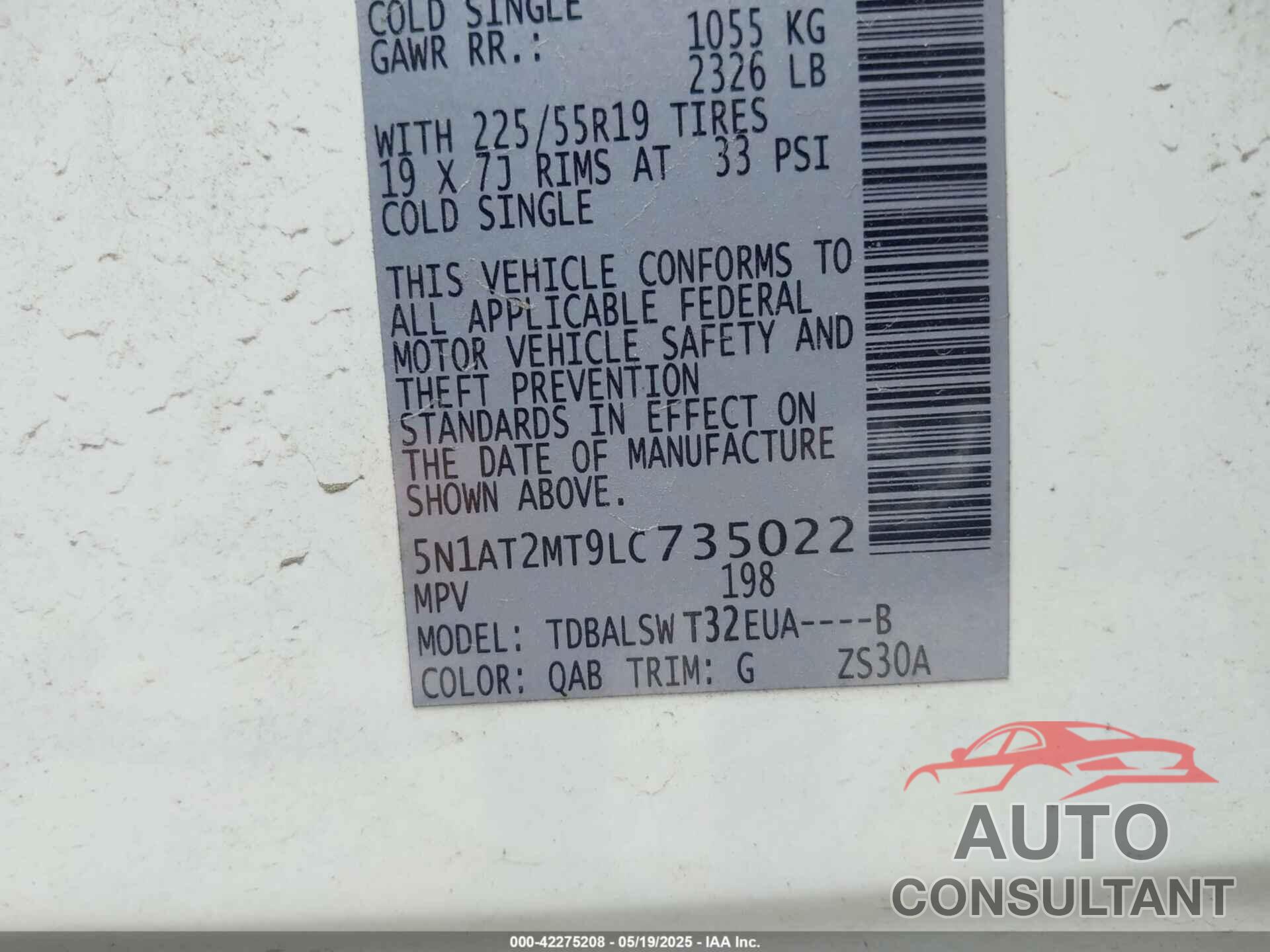NISSAN ROGUE 2020 - 5N1AT2MT9LC735022
