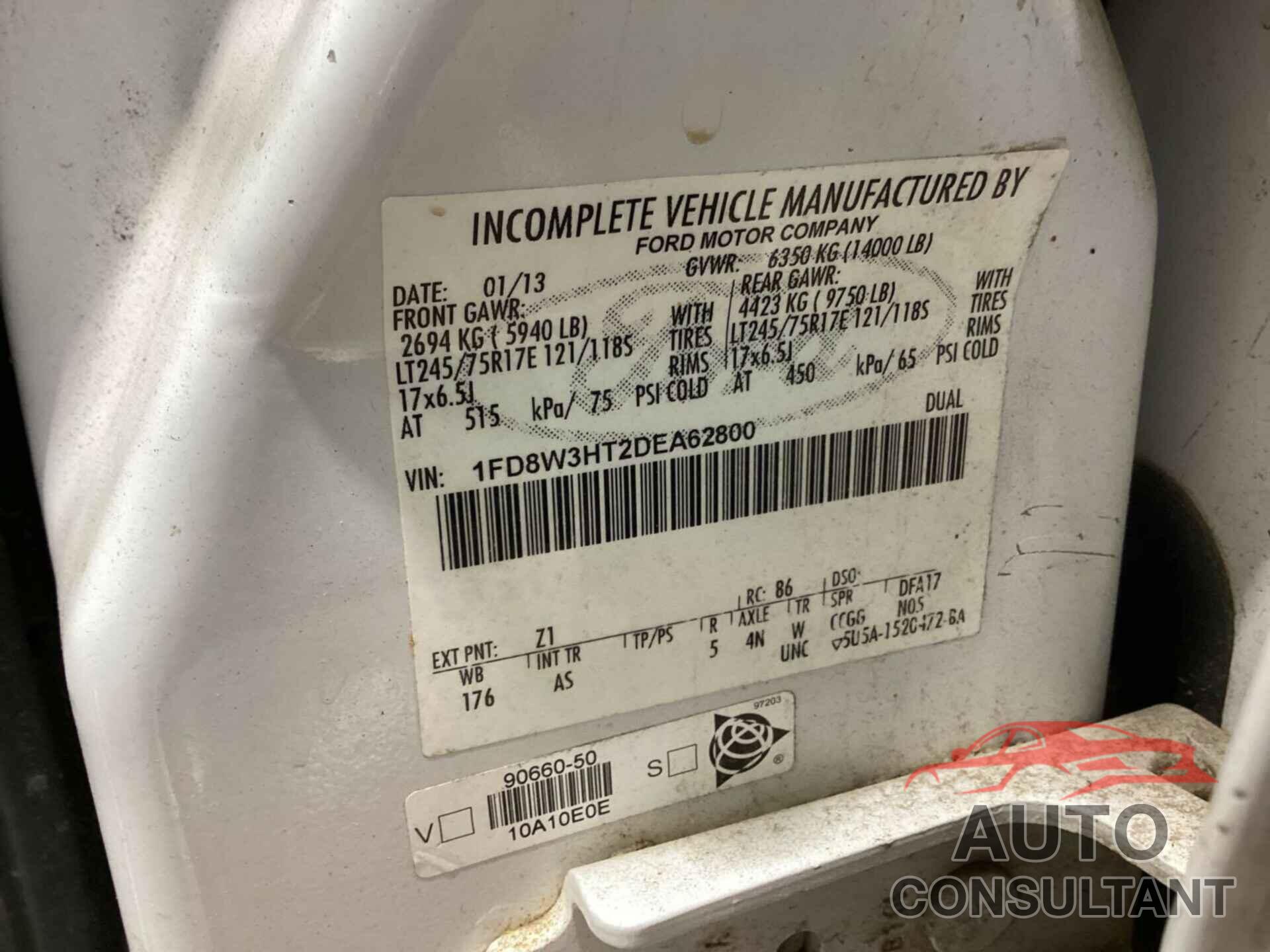 FORD F350 2013 - 1FD8W3HT2DEA62800