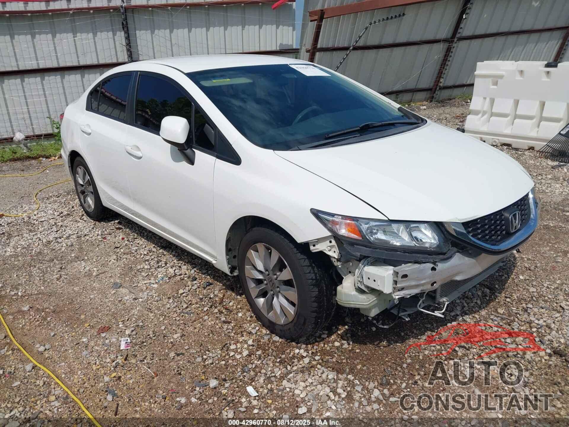 HONDA CIVIC 2013 - 19XFB2F59DE067471