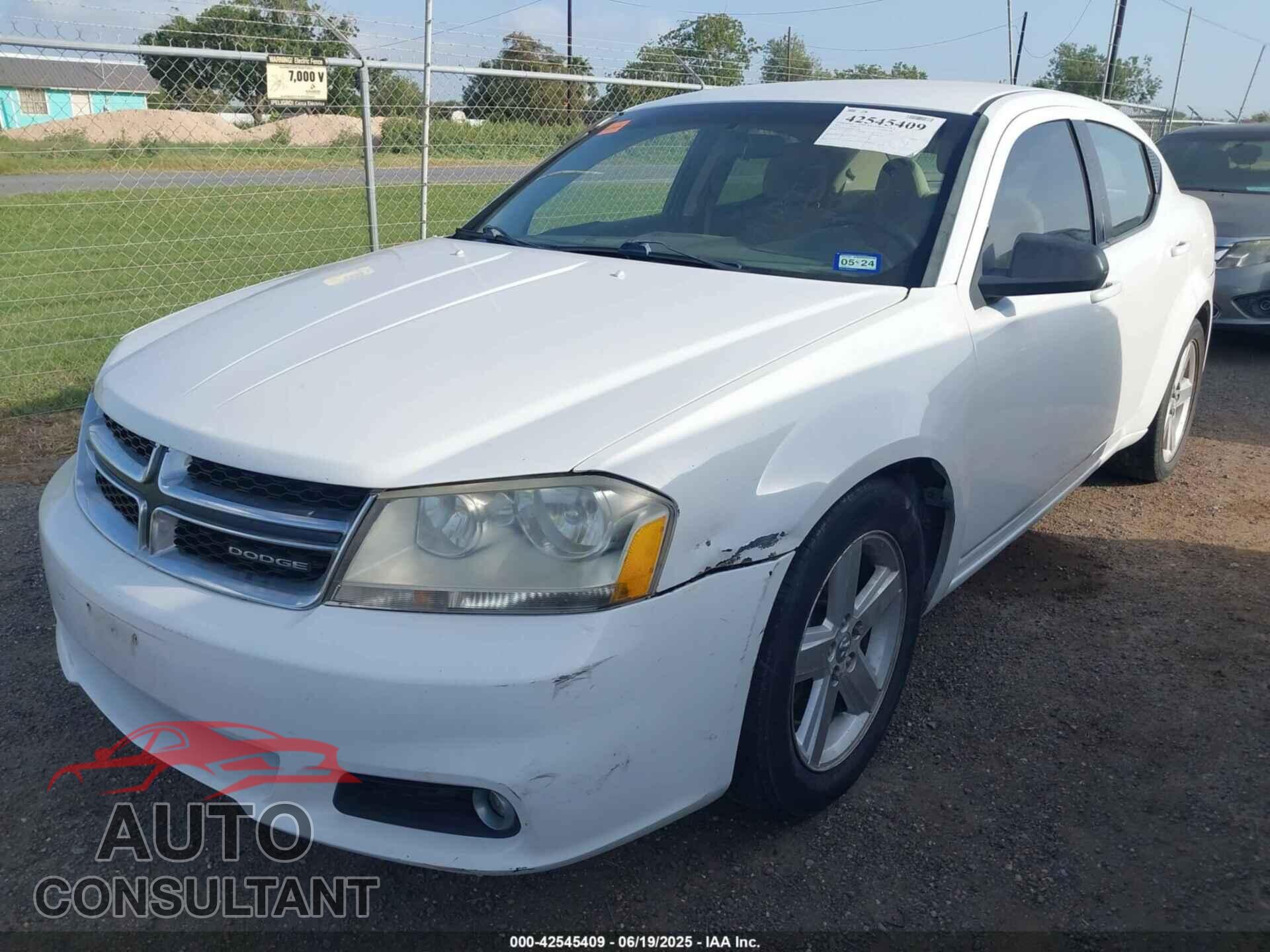 DODGE AVENGER 2012 - 1C3CDZAB2CN133599