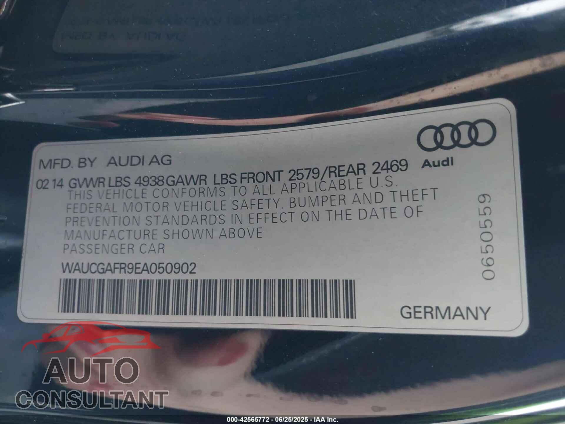 AUDI S5 2014 - WAUCGAFR9EA050902
