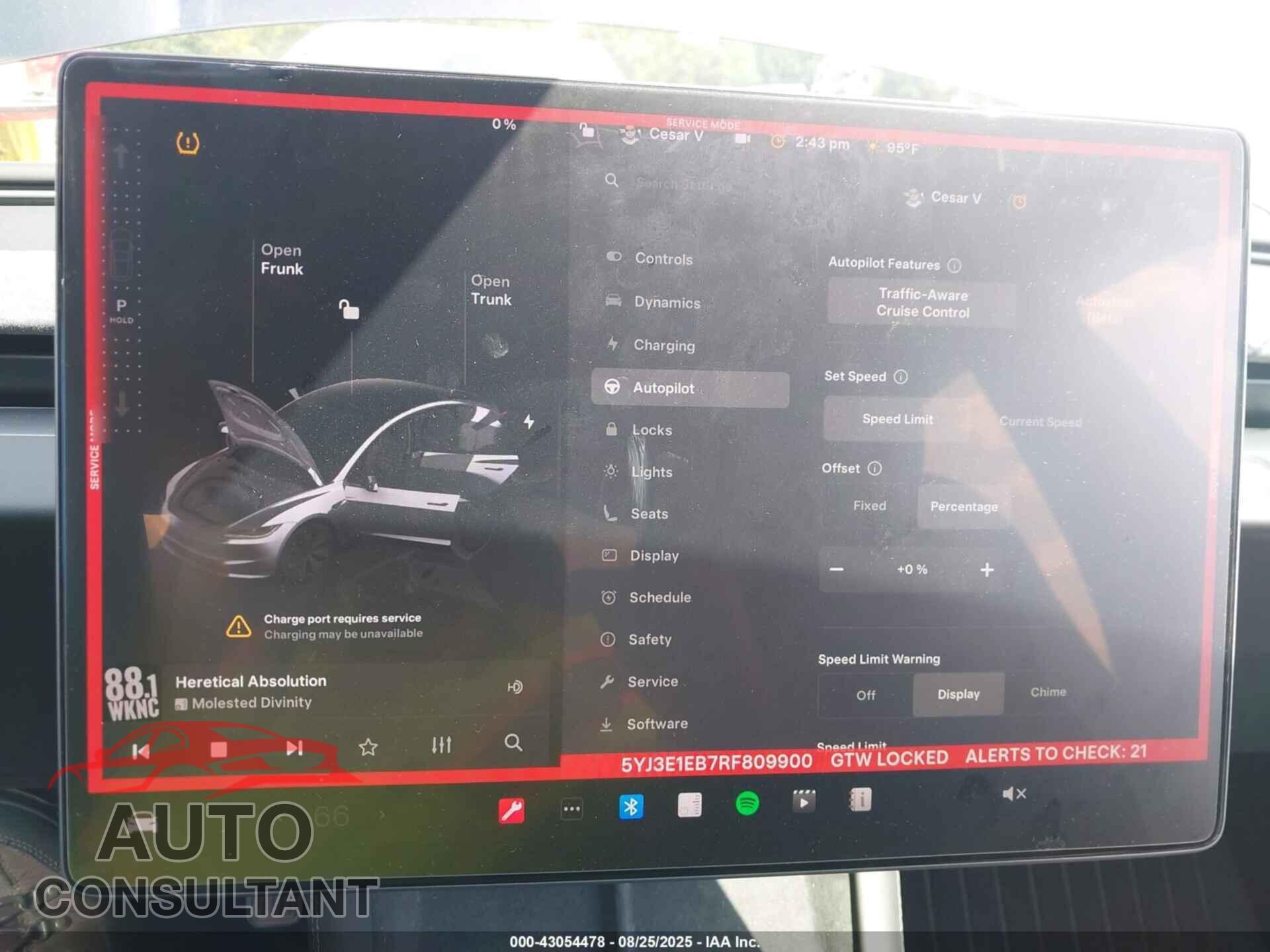 TESLA MODEL 3 2024 - 5YJ3E1EB7RF809900