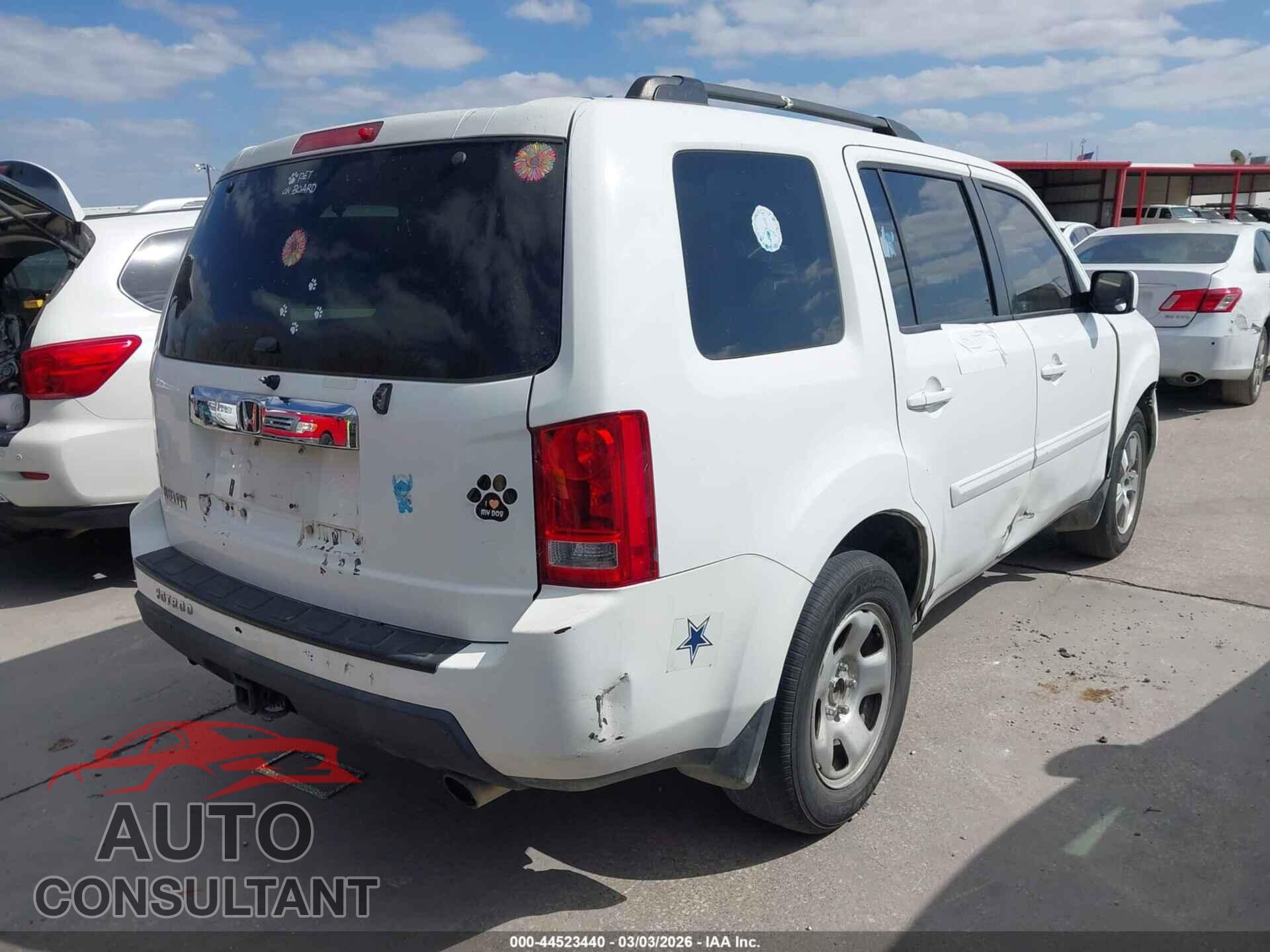 HONDA PILOT 2010 - 5FNYF3H45AB018412