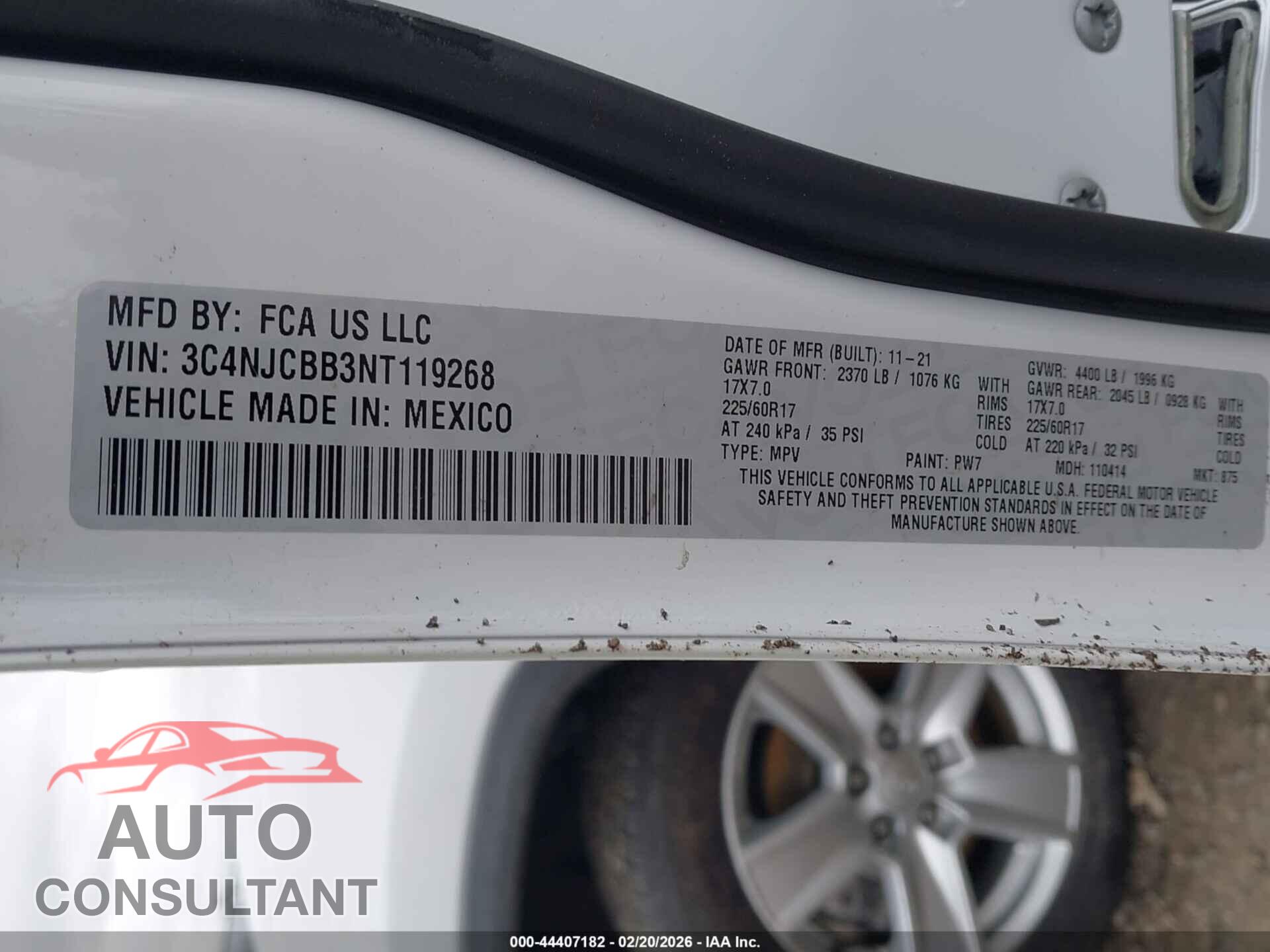 JEEP COMPASS 2022 - 3C4NJCBB3NT119268