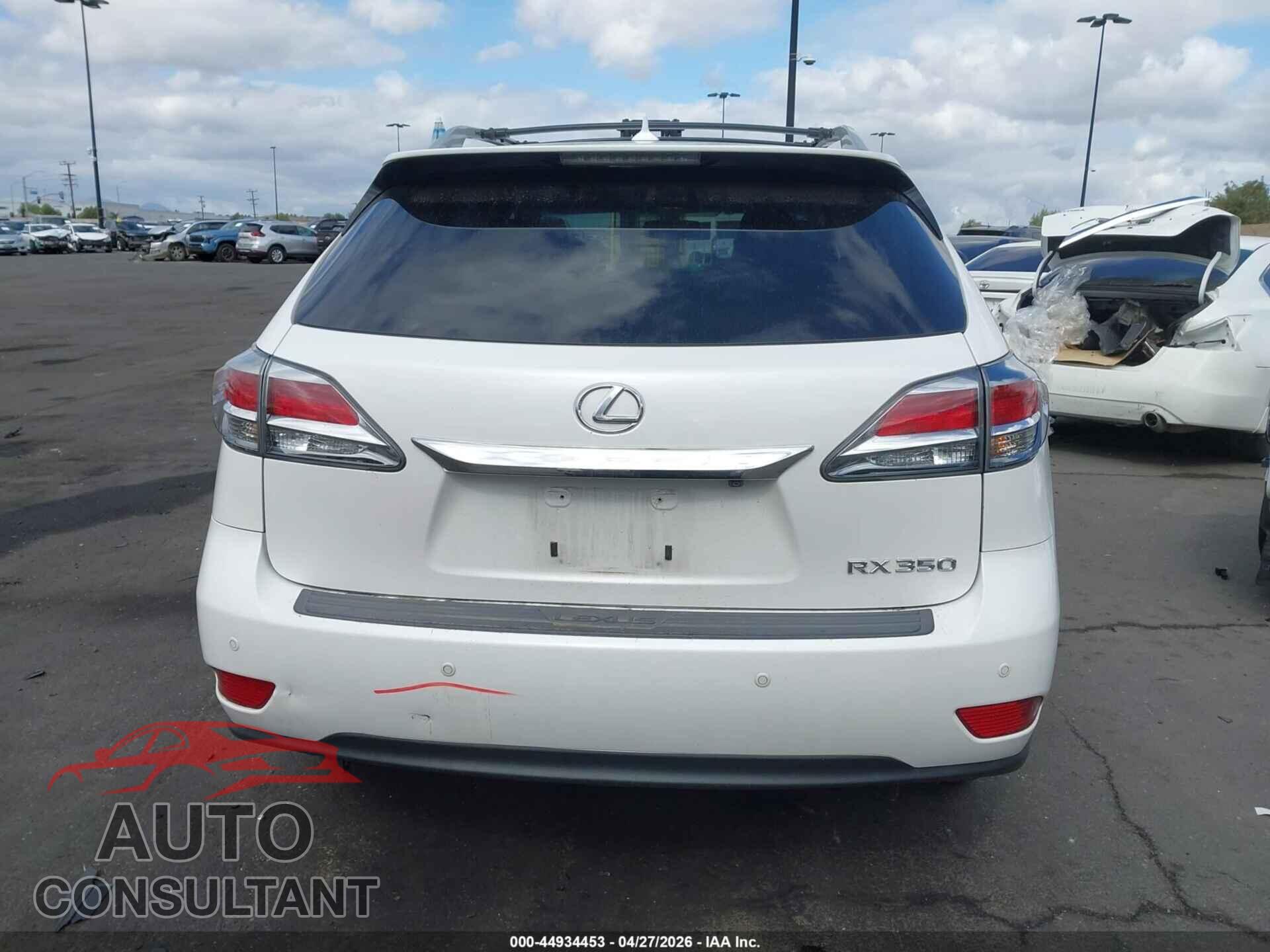 LEXUS RX 350 2013 - 2T2BK1BA3DC187627