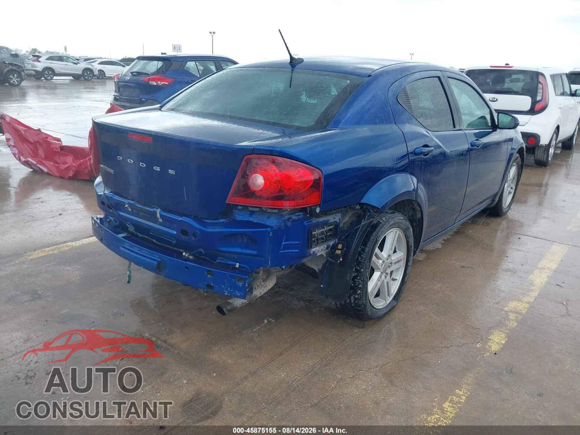 DODGE AVENGER 2012 - 1C3CDZCB7CN148662