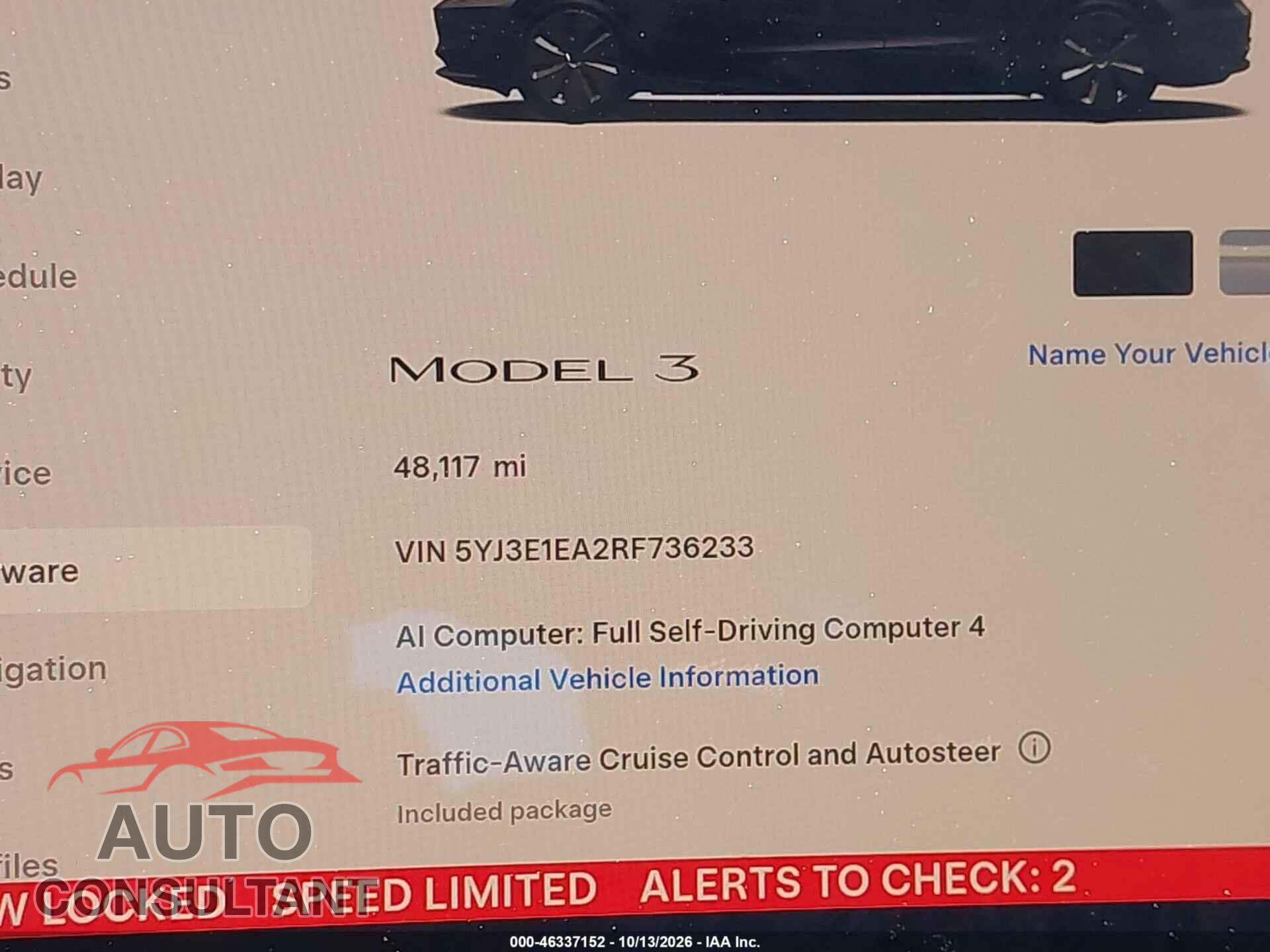 TESLA MODEL 3 2024 - 5YJ3E1EA2RF736233