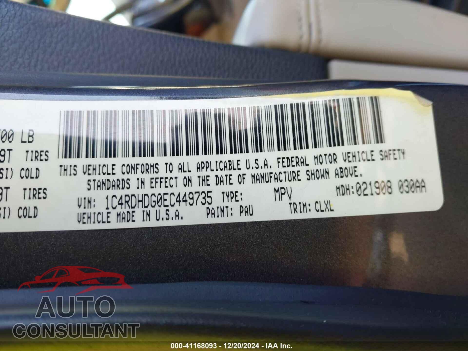 DODGE DURANGO 2014 - 1C4RDHDG0EC449735