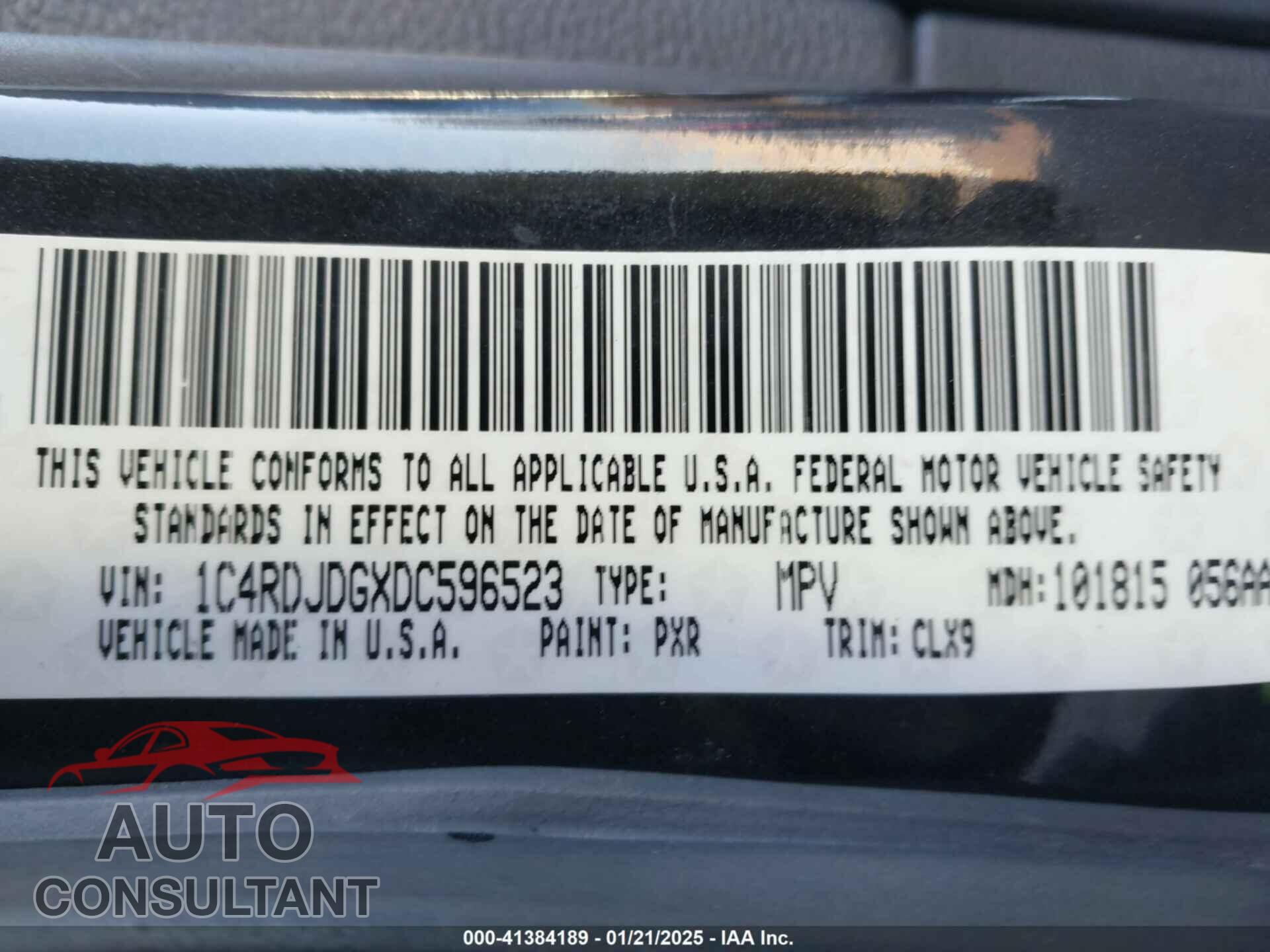 DODGE DURANGO 2013 - 1C4RDJDGXDC596523