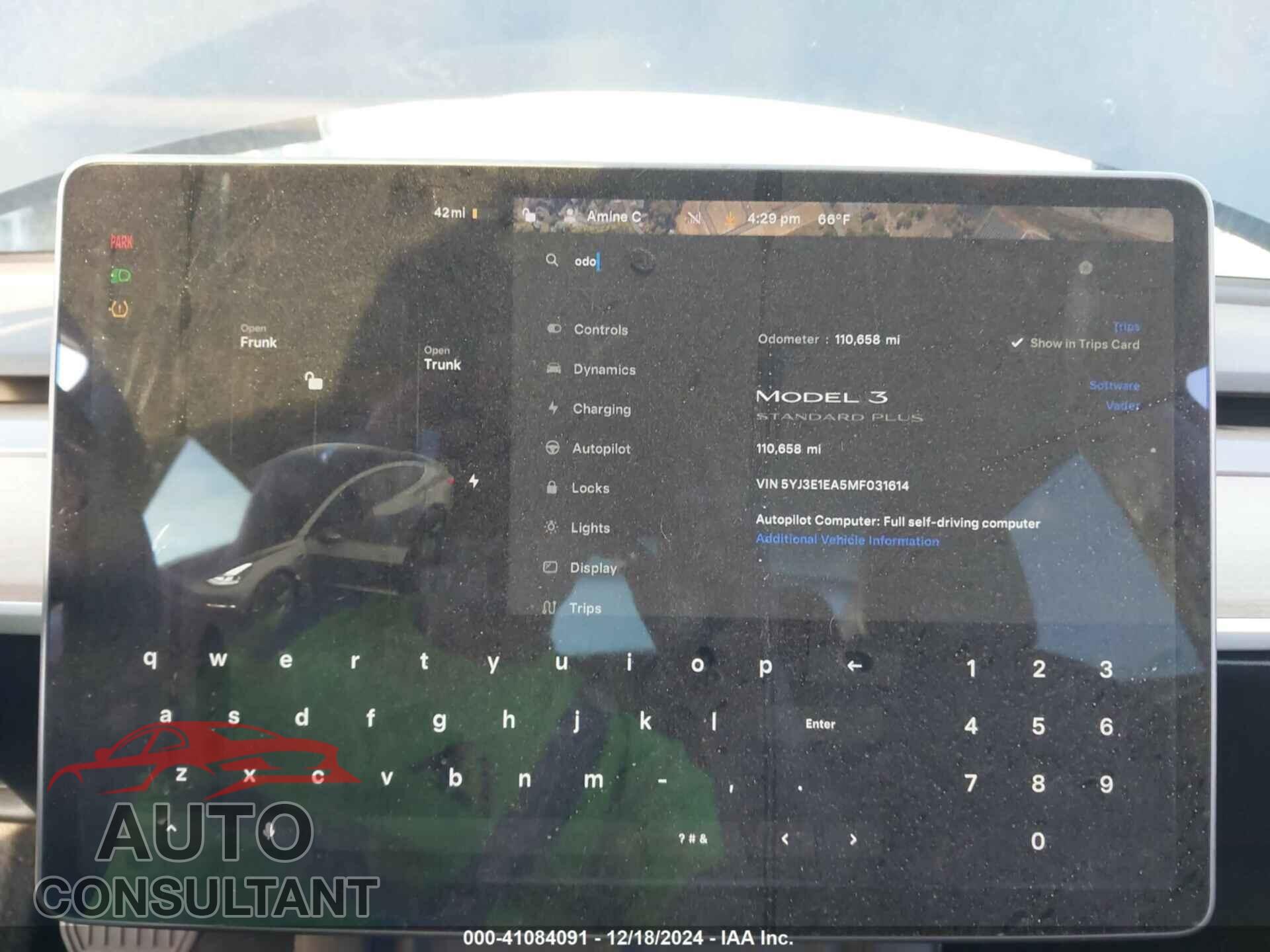TESLA MODEL 3 2021 - 5YJ3E1EA5MF031614